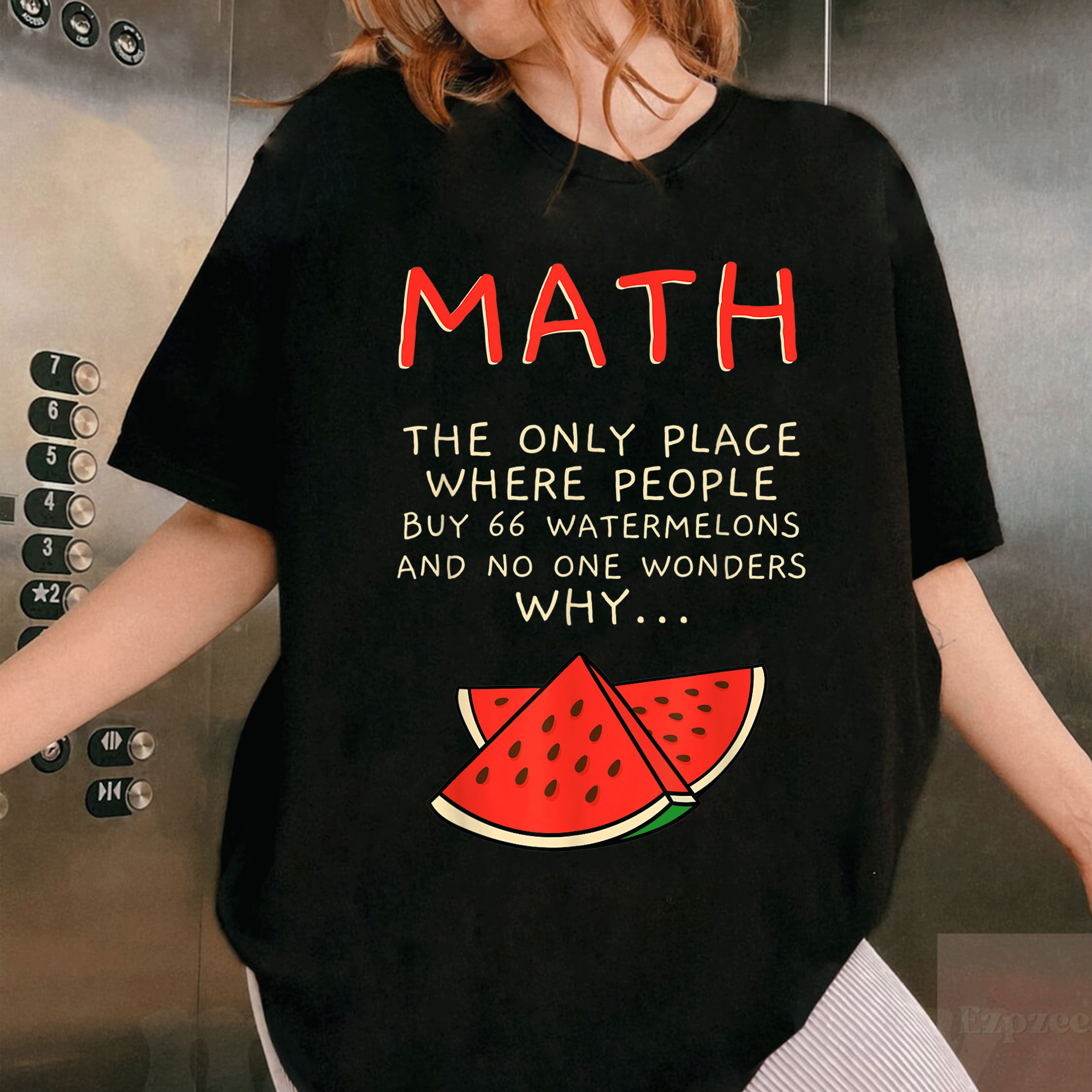 Fun Math and Watermelons T-Shirt for Math Lovers - Perfect Gift with Cute Cartoon Design for Kids and Adults - 1
