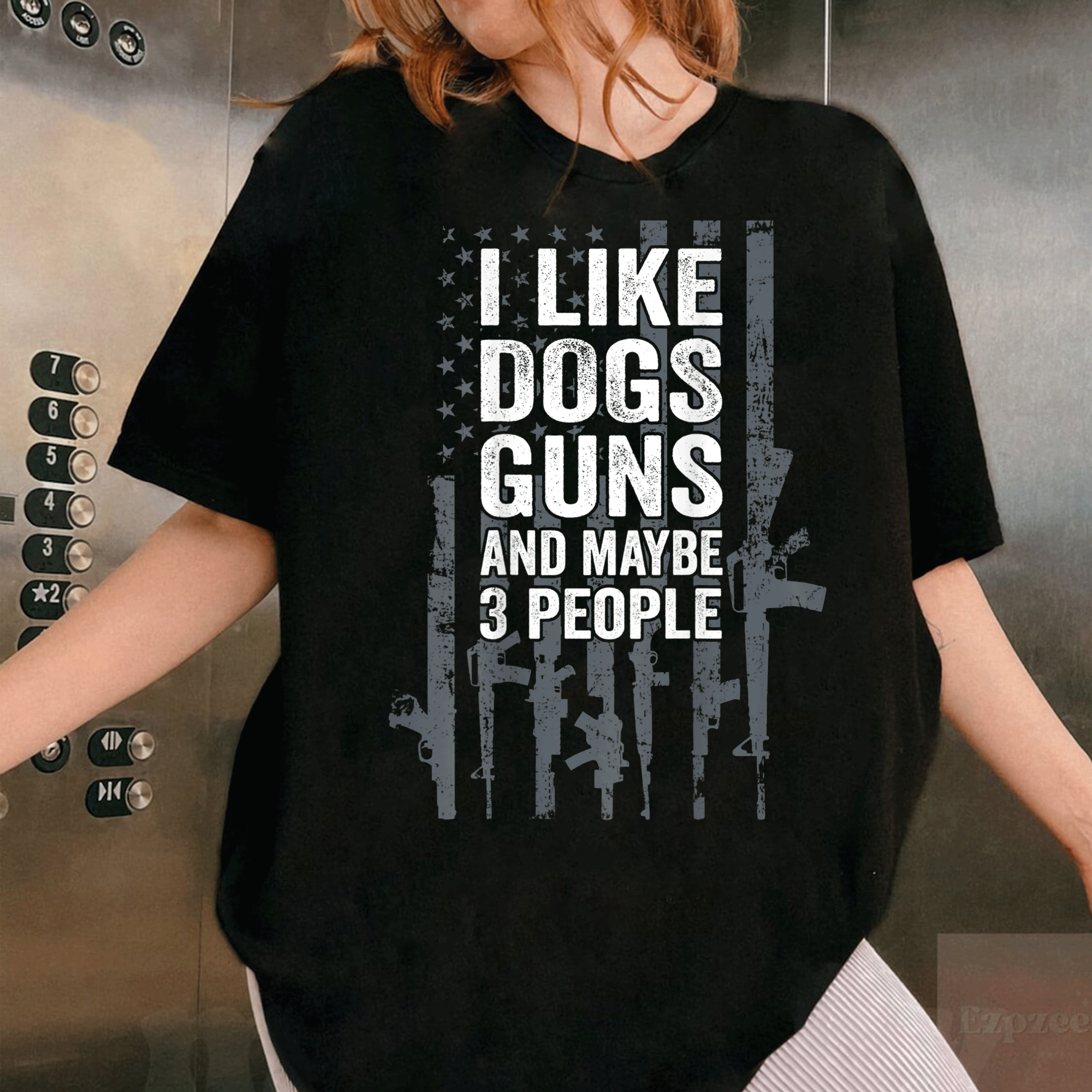 Funny I Like Dogs Guns And Maybe 3 People T-Shirt for Pet Lovers and Gun Enthusiasts, Humorous Graphic Tee for Casual Wear - 1