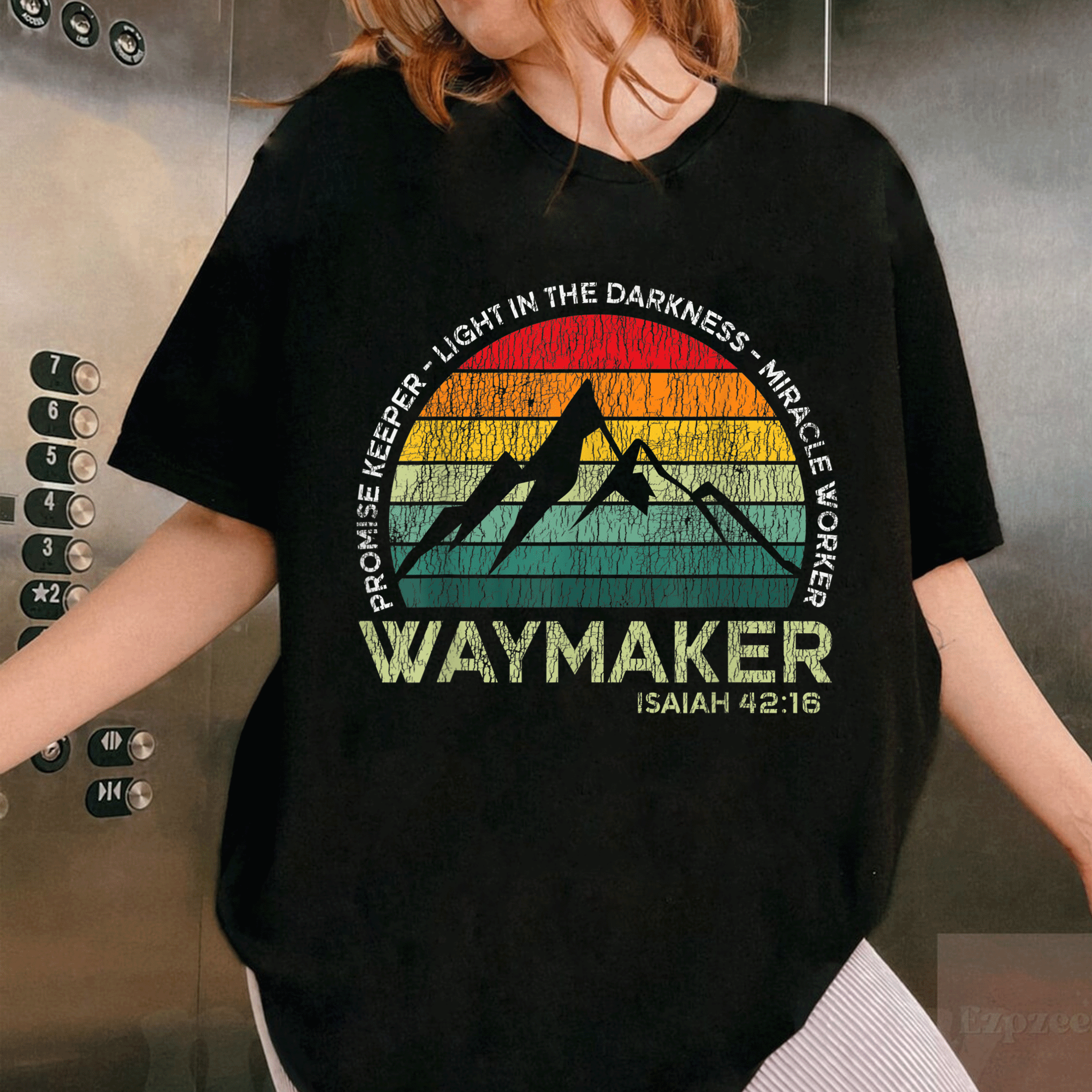 Vintage Waymaker Promise Keeper Miracle Worker Christian T-Shirt - Inspirational Faith Graphic Tee for Men and Women - 1