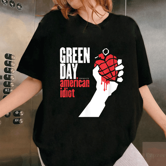 Shop the Bold Green Day American Idiot T-Shirt - Iconic Design Featuring Punk Rock Vibes and Artistic Graphics - 1