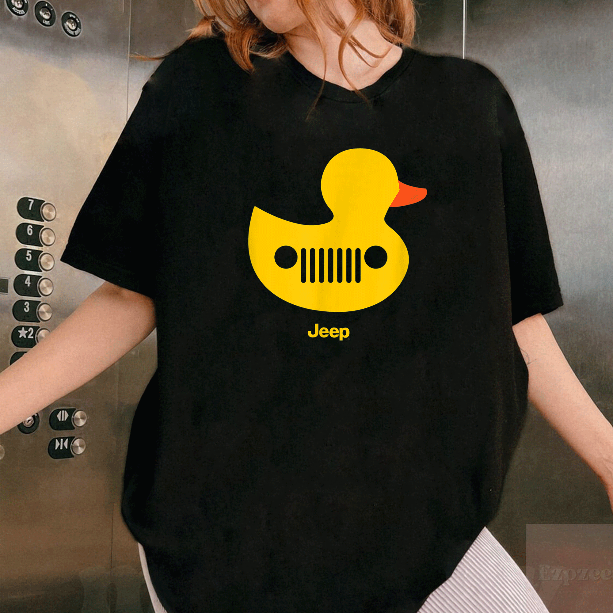 Funny Duck Duck Jeep Grille T-Shirt for Jeep Lovers, Off-Road Enthusiasts, and Nature Adventure Fans – Perfect Gift! - 1
