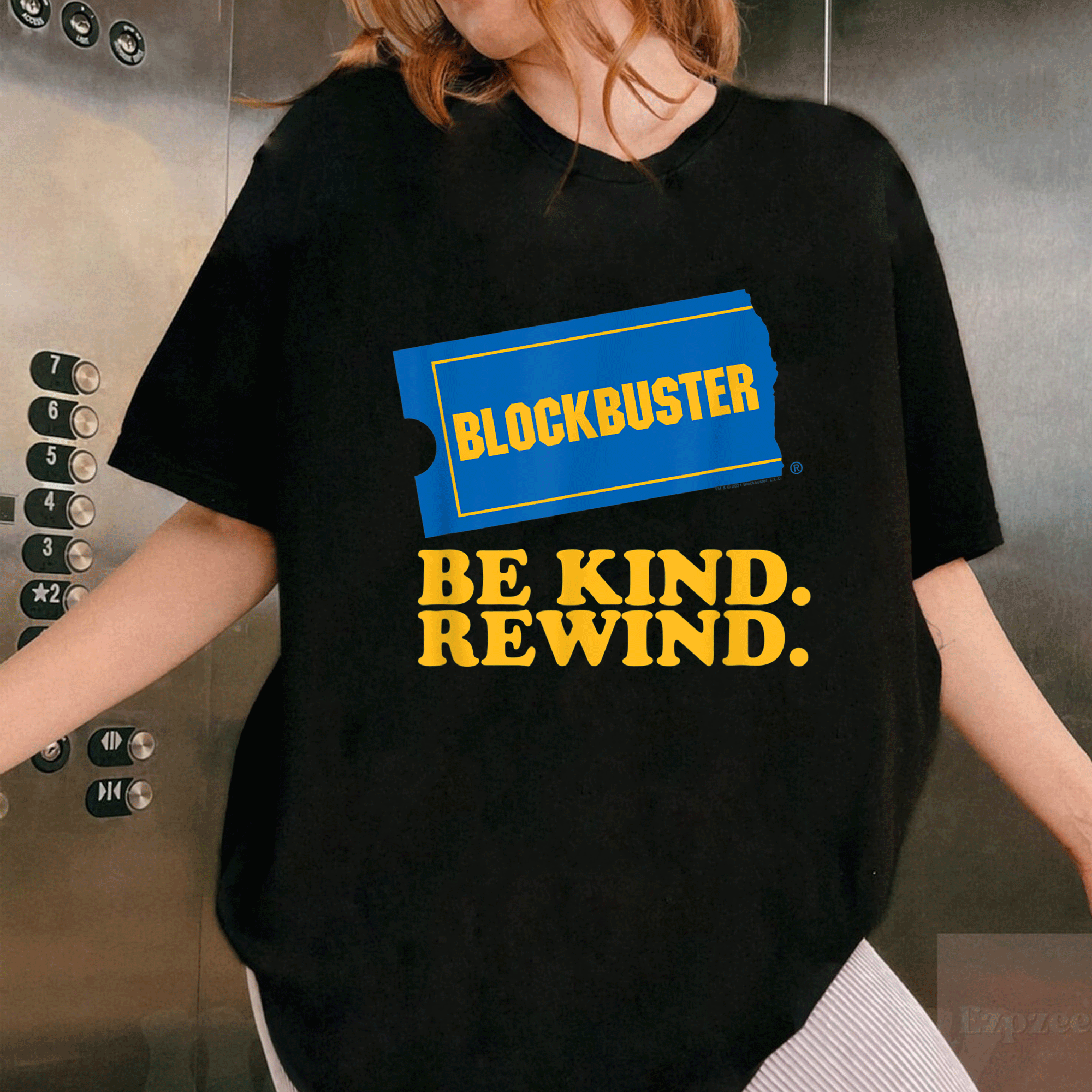 Blockbuster Be Kind Rewind T-Shirt - Retro Movie Vibes with Fun Graphic Design - Perfect for Film Lovers and Nostalgia Seekers - 1