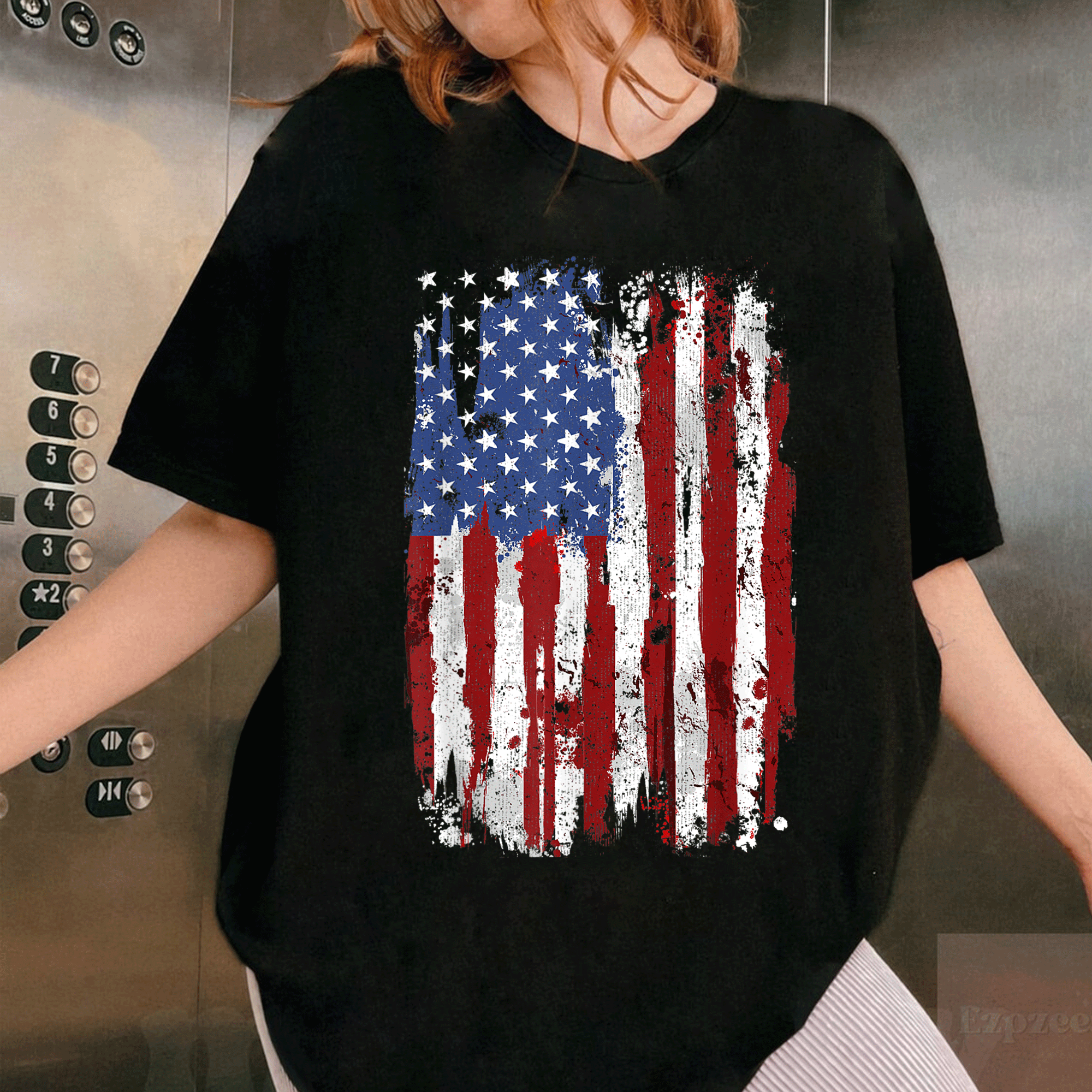 USA Flag T-Shirt for 4th of July Celebration - Vintage American Flag Design for Independence Day Fun and Festivities - 1