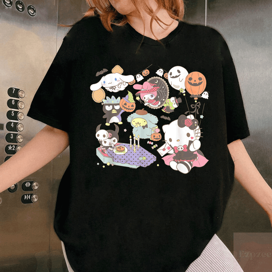 Cute Sanrio Characters Costume Party Halloween T-Shirt Perfect for Fun Celebrations and Costume Events, Ideal for Fans - 1
