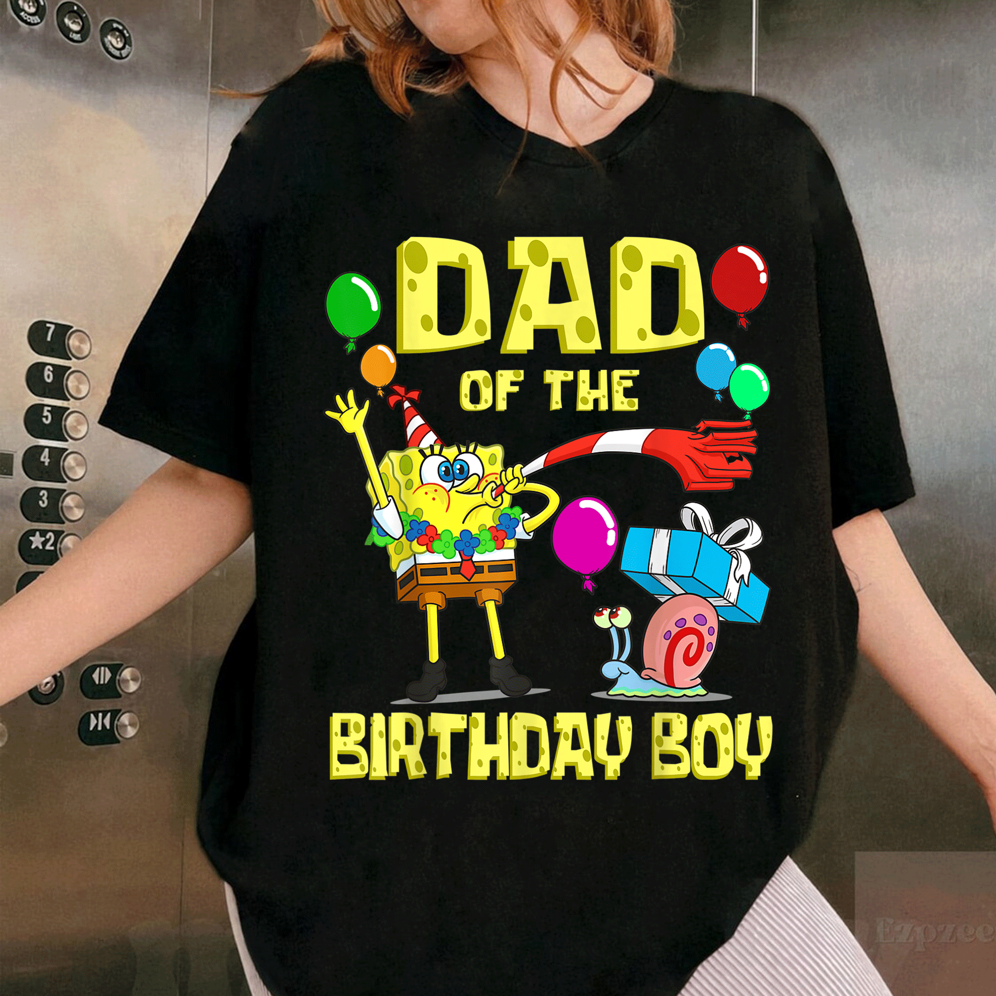 SpongeBob SquarePants Daddy of the Birthday Boy Theme Party T-Shirt for Fun Celebrations and Memorable Birthdays - 1