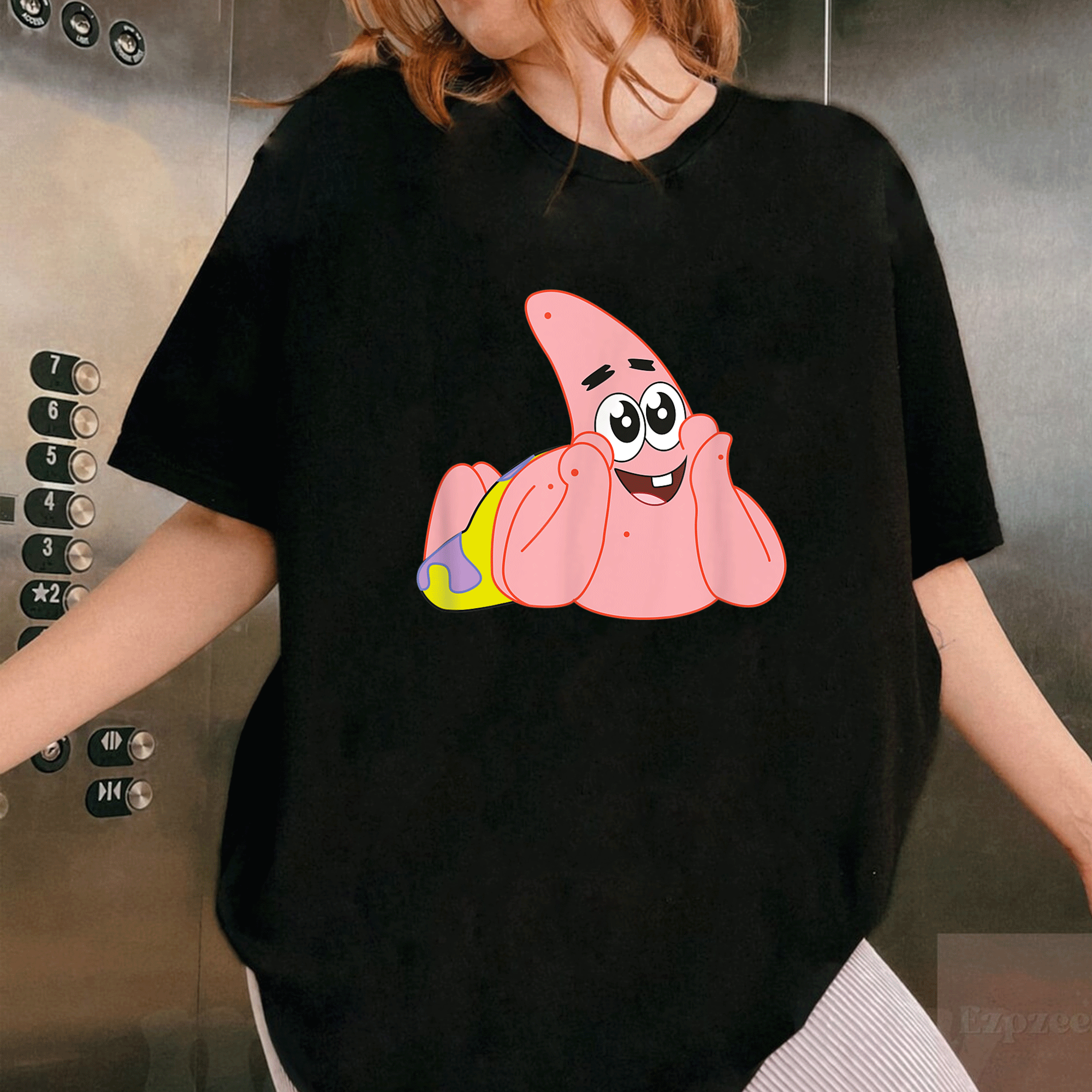 Mademark x SpongeBob SquarePants Patrick Star Feelin Cute T-Shirt - Fun Graphic Tee for Cartoon Lovers and Kids - 1