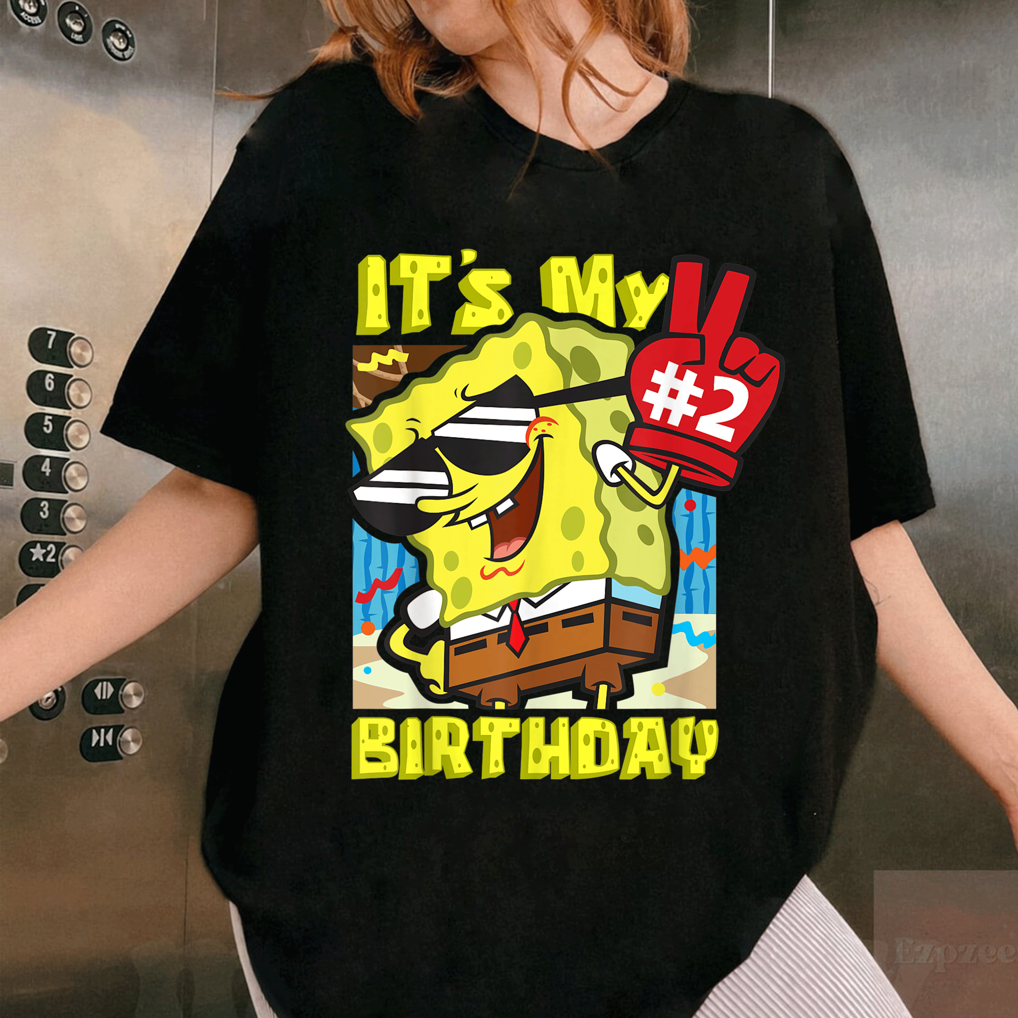 Celebrate in Style with Mademark x SpongeBob SquarePants 2nd Birthday T-Shirt for Boys and Girls - Adorable and Fun! - 1