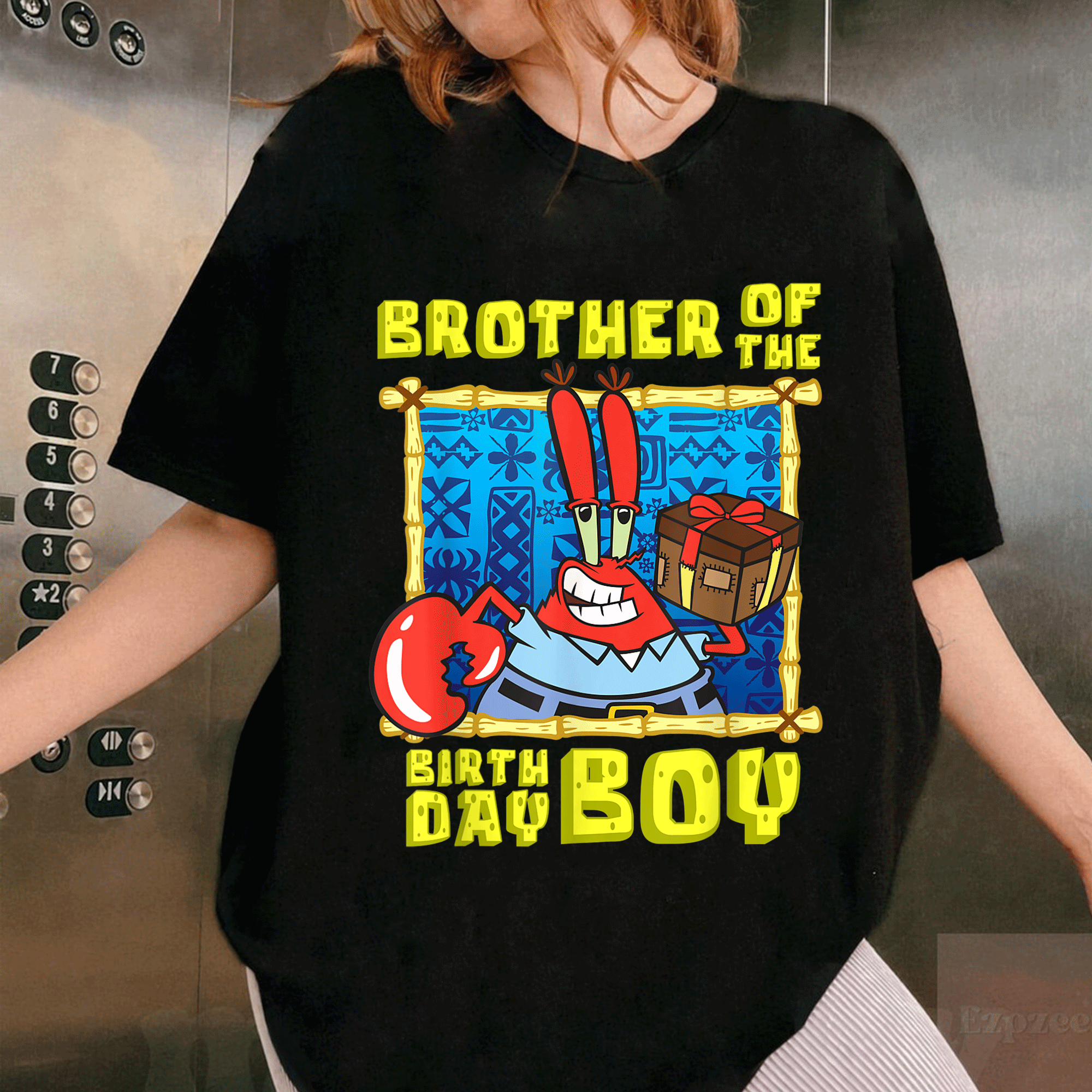 Mademark SpongeBob SquarePants T-Shirt for Boys - Celebrate with Mr. Krabs and the Birthday Boy in Style! - 1