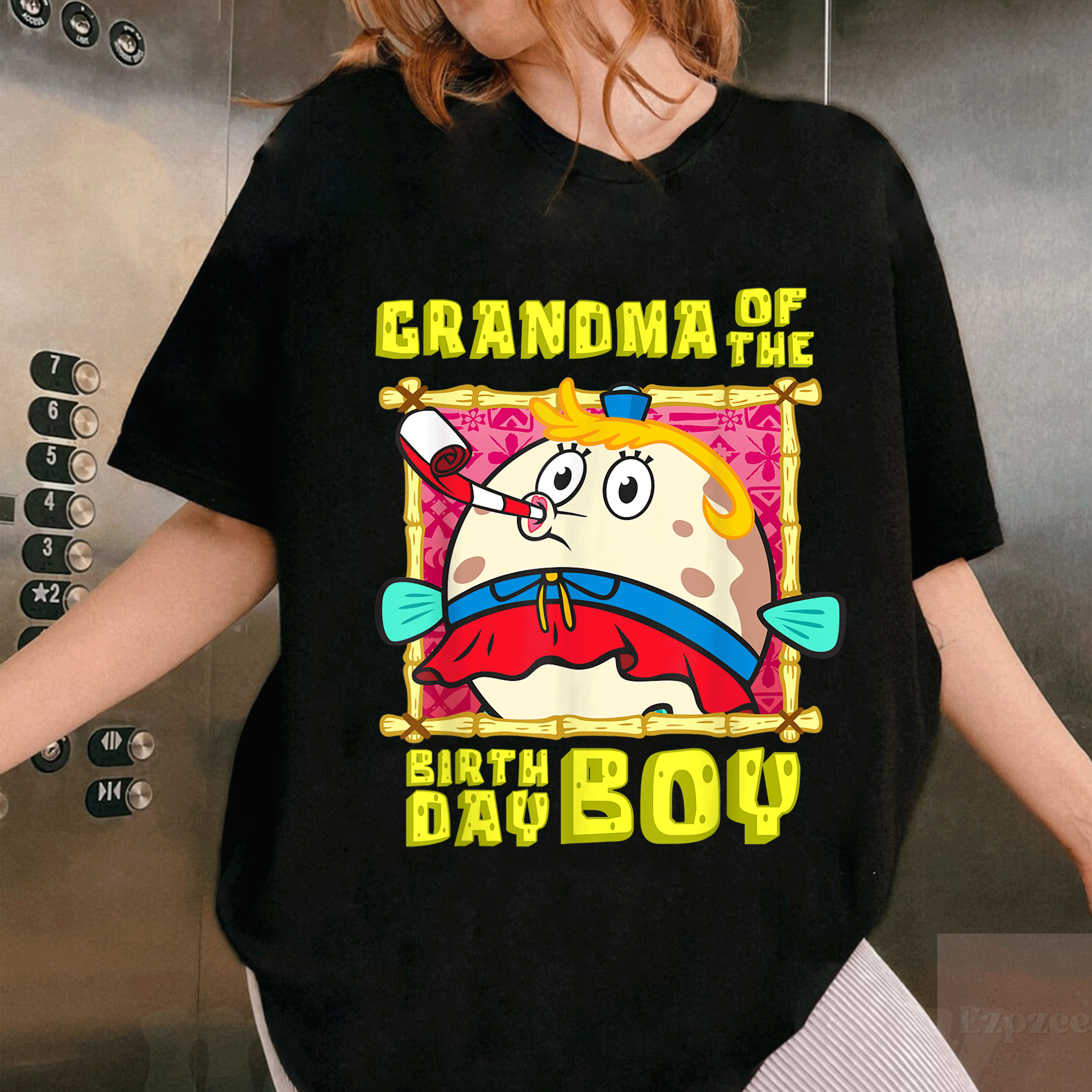 Mademark SpongeBob SquarePants Mrs Puff Grandma Birthday Boy T-Shirt Cute Graphic Tee for Grandmothers and Fans - 1