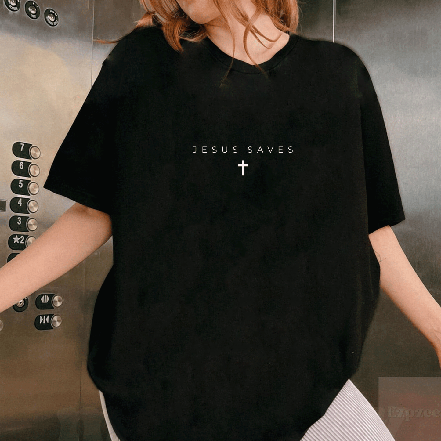 Subtle Jesus Saves Cross T-Shirt for Christians - Minimalist Religious Faith Apparel - Perfect Gift for Believers - 1
