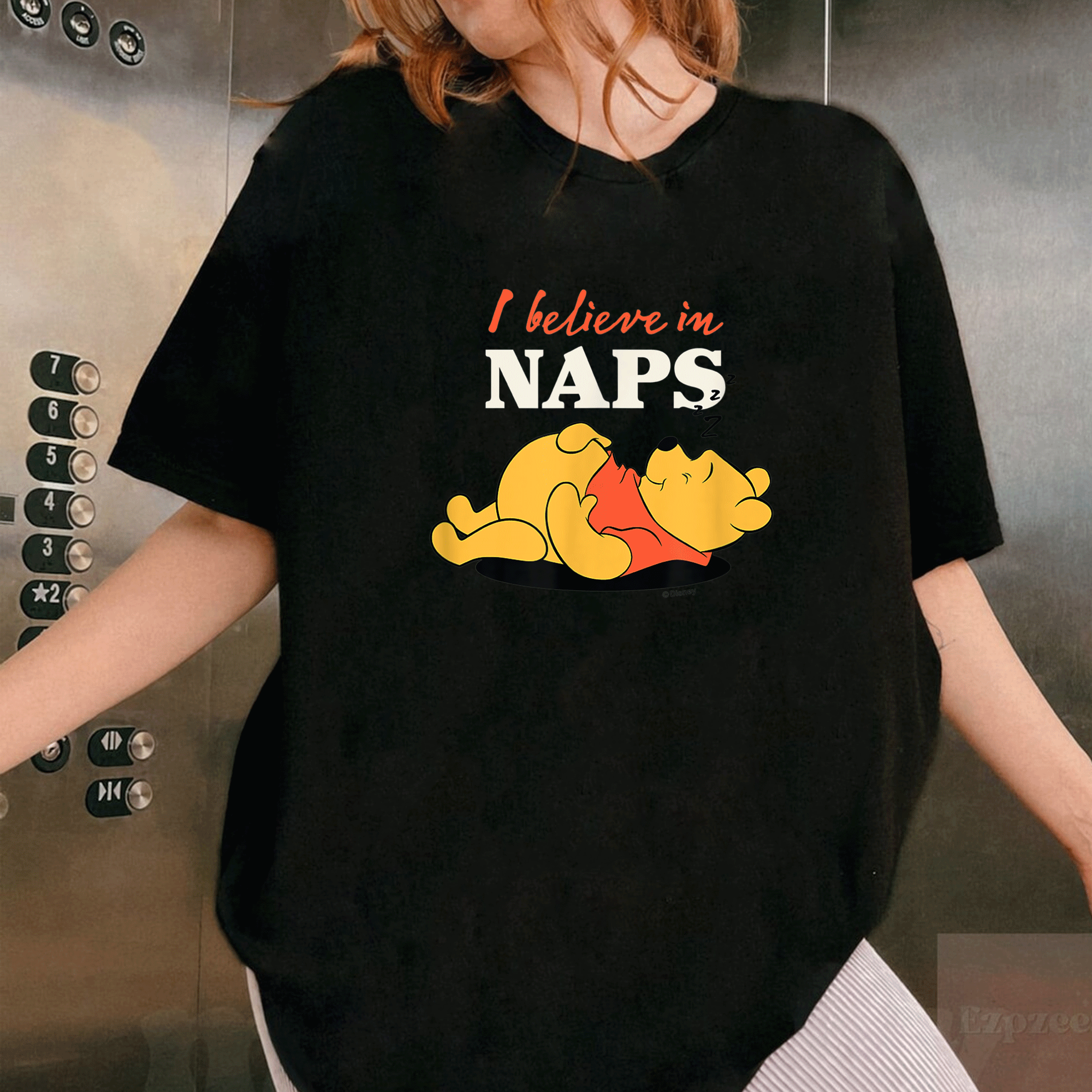 Winnie the Pooh I Believe in Naps T-Shirt Cute Cartoon Design for Fans of Gentle Humor and Cozy Comfort - 1