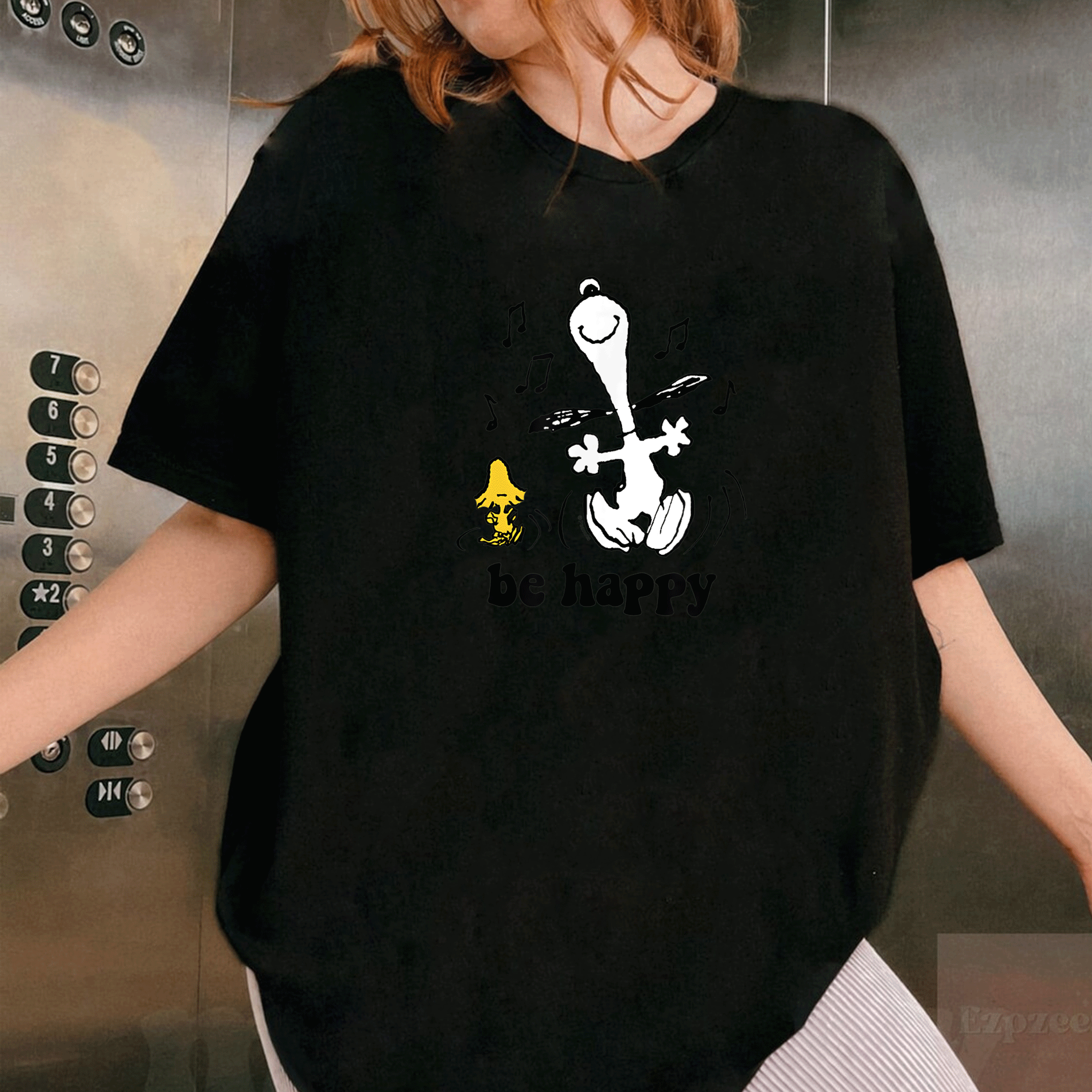 Peanuts Be Happy Dance T-Shirt Featuring Snoopy and Woodstock – Fun and Colorful Graphic Tee for Fans of All Ages - 1