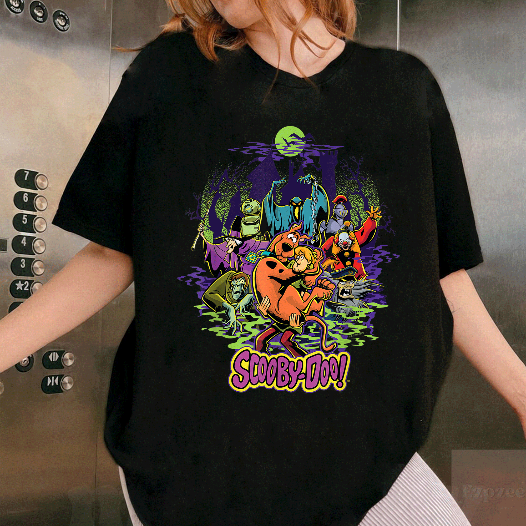 Scooby-Doo and Shaggy Monster Chase T-Shirt Fun Cartoon Graphic Tee for Fans of Mystery Inc Adventures and Retro Style - 1