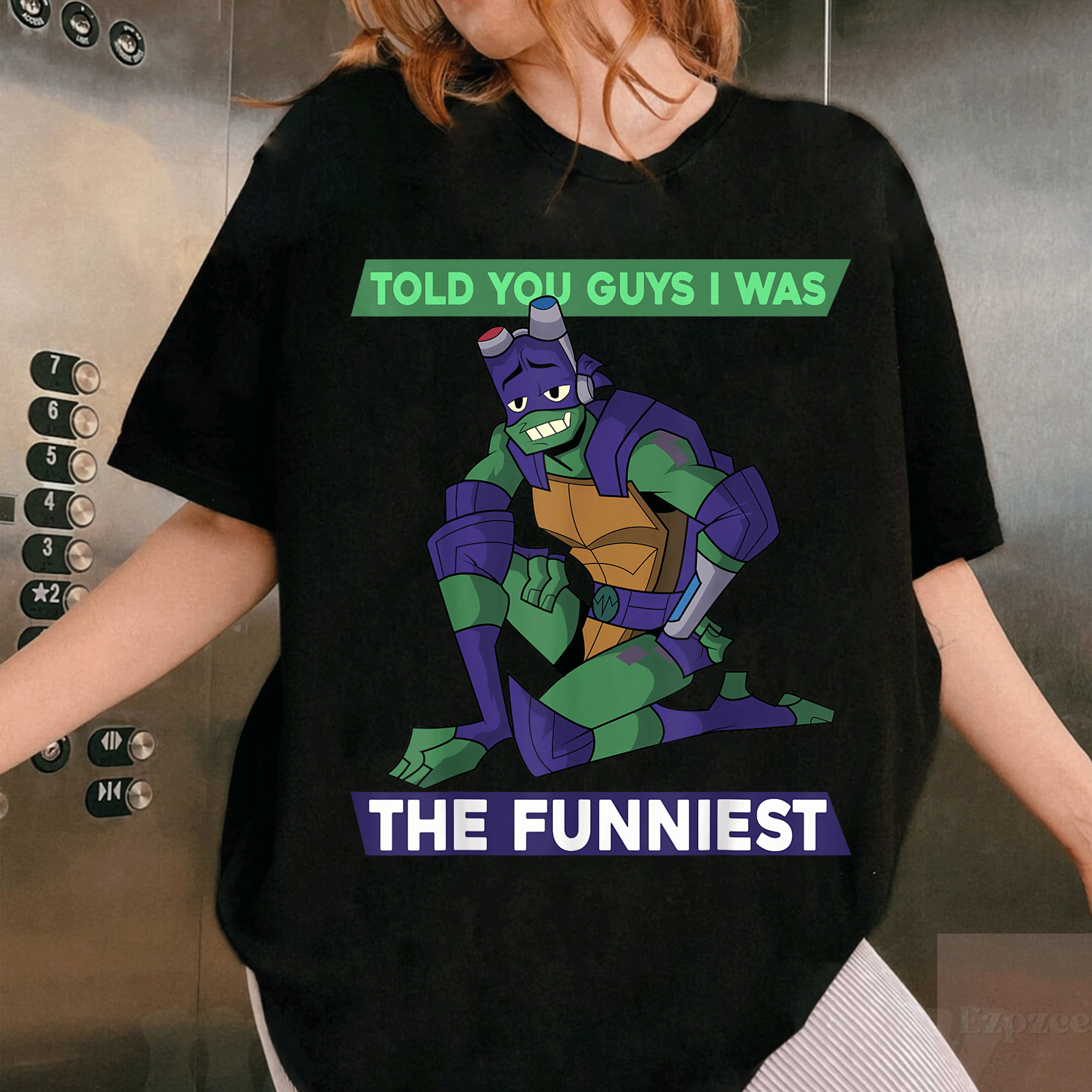 Mademark x Teenage Mutant Ninja Turtles Donatello Funny Turtle Graphic T-Shirt for TMNT Fans and Collectors - 1