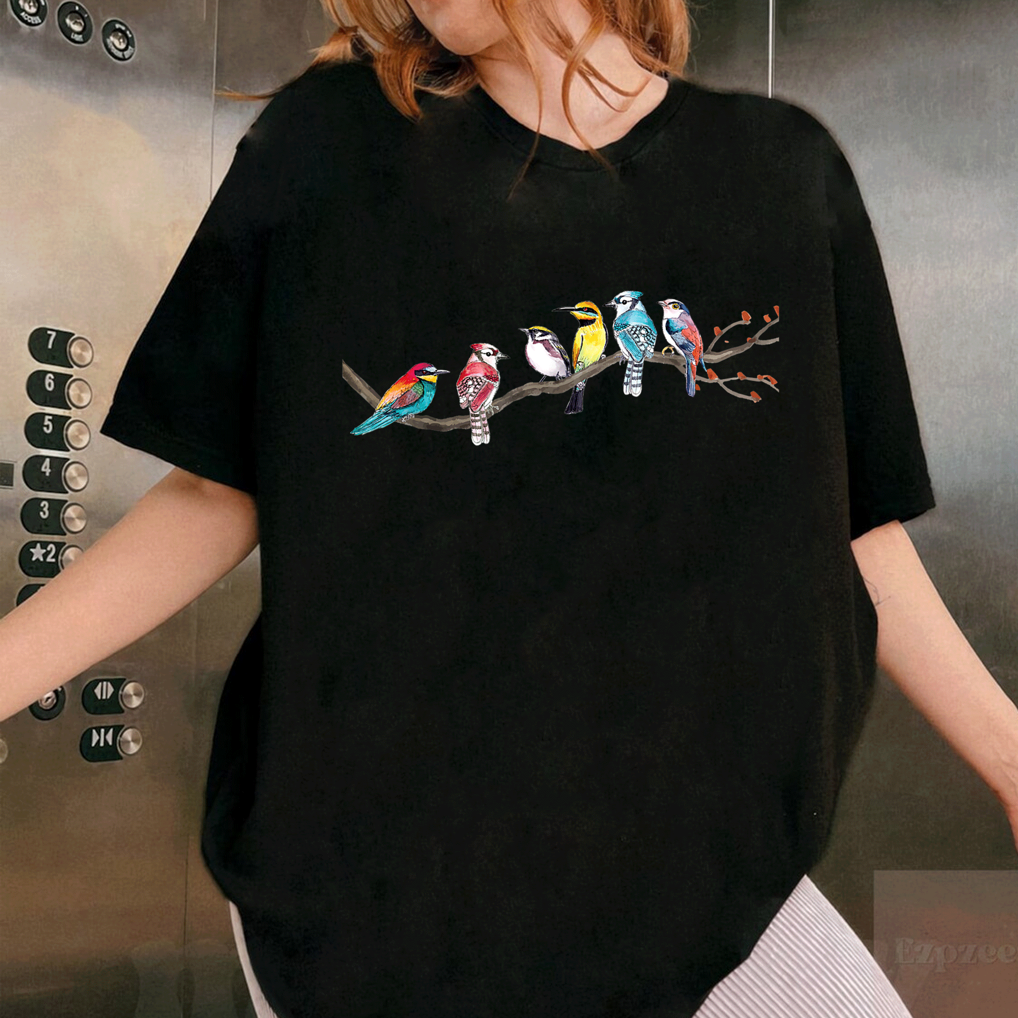 Birds On A Branch T-Shirt for Bird Lovers - Perfect Gift for Bird Watchers and Nature Enthusiasts - Cute and Stylish Design - 1