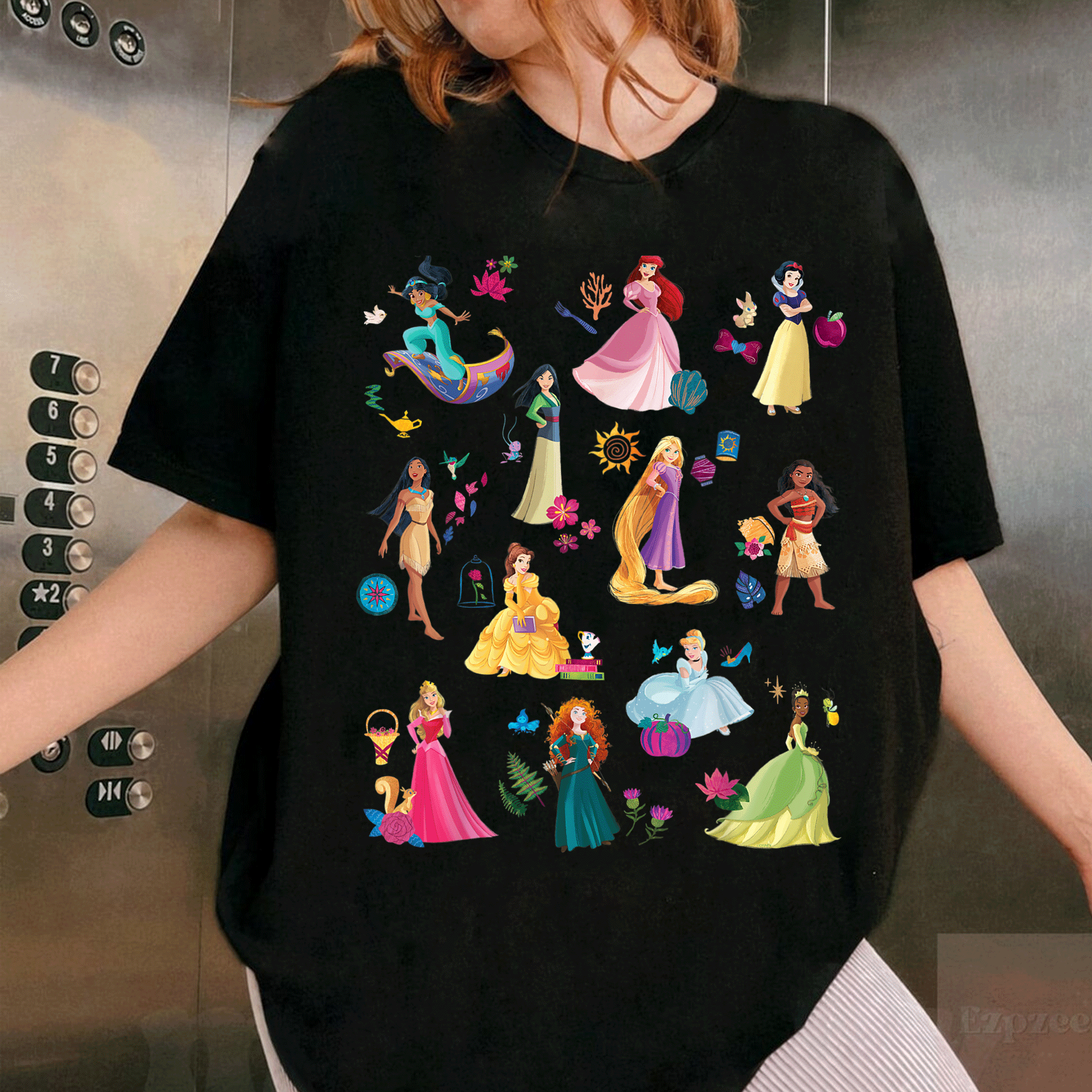 Disney Princess Magical Print T-Shirt for Girls Featuring Enchanting Designs of Beloved Characters - Perfect for Everyday Adventure - 1