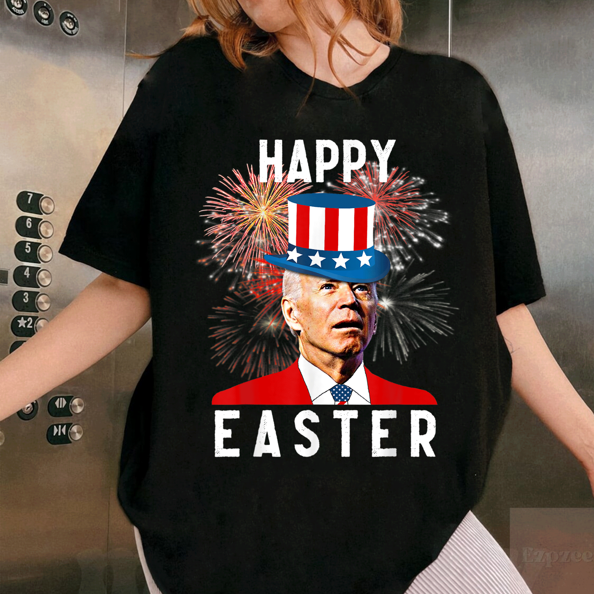 Joe Biden Happy Easter Funny T-Shirt Perfect for 4th of July Celebrations - Unique Design for Holiday Fun and Laughter - 1