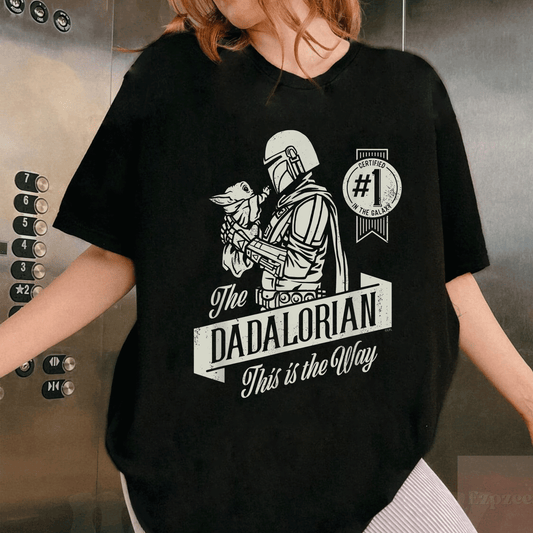 Shop Star Wars The Mandalorian and Grogu Dadalorian T-Shirt - Fun and Stylish Graphic Tee for Fans of the Galaxy Far Away - 1