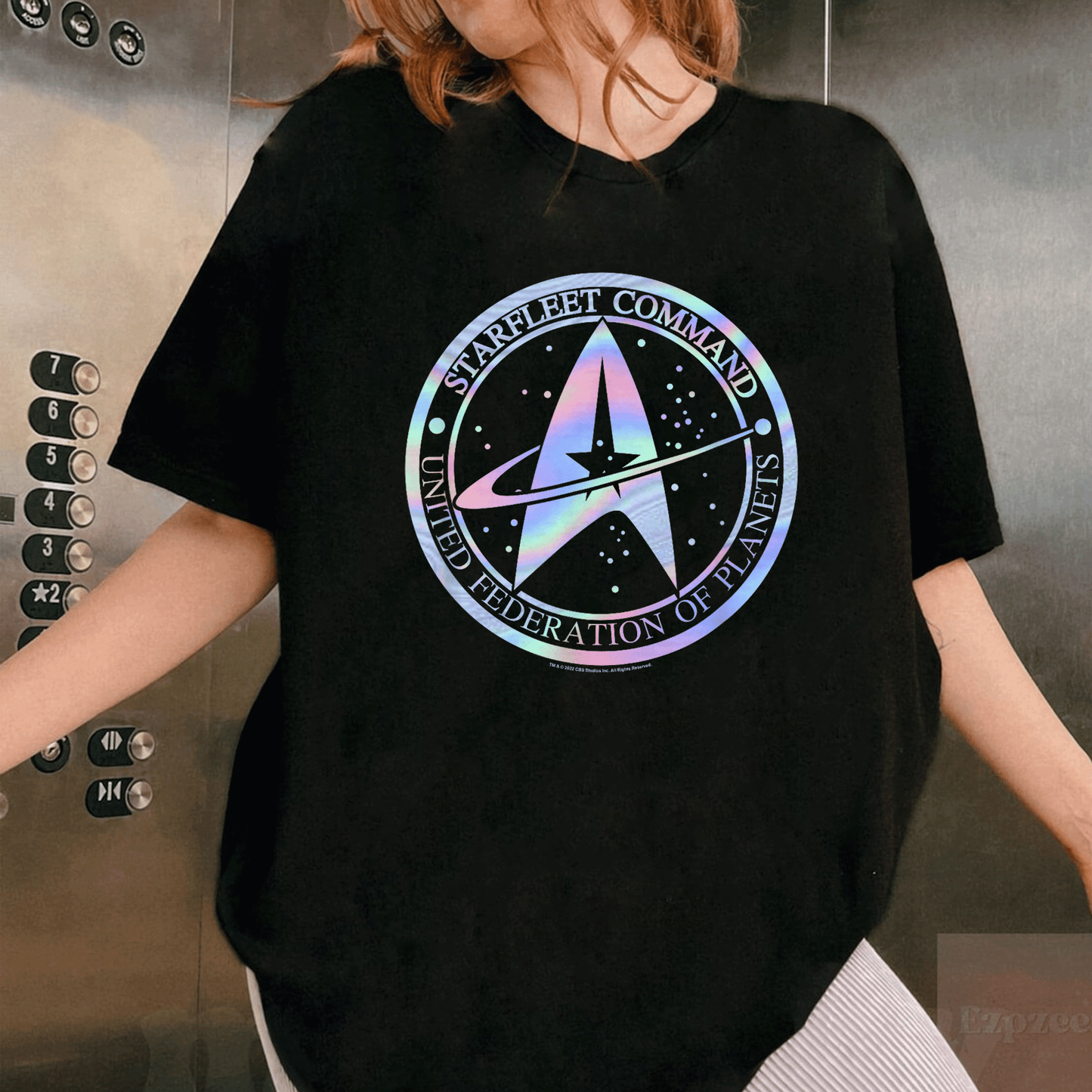 Star Trek Starfleet Command Hologram Fill T-Shirt - Stylish Graphic Tee for Fans of Sci-Fi and Space Exploration - 1