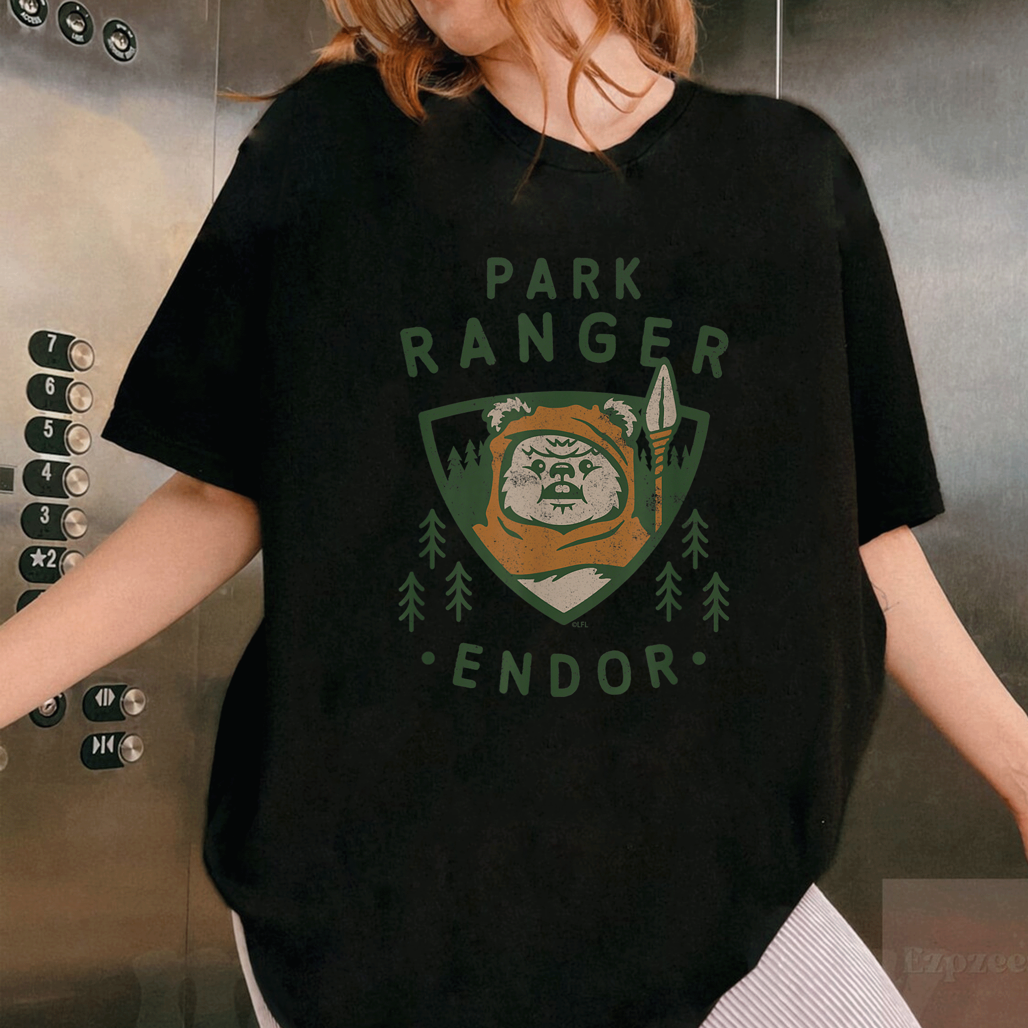Star Wars Ewok Park Ranger Endor T-Shirt Featuring Unique Artwork - Perfect Gift for Fans and Outdoor Lovers! - 1