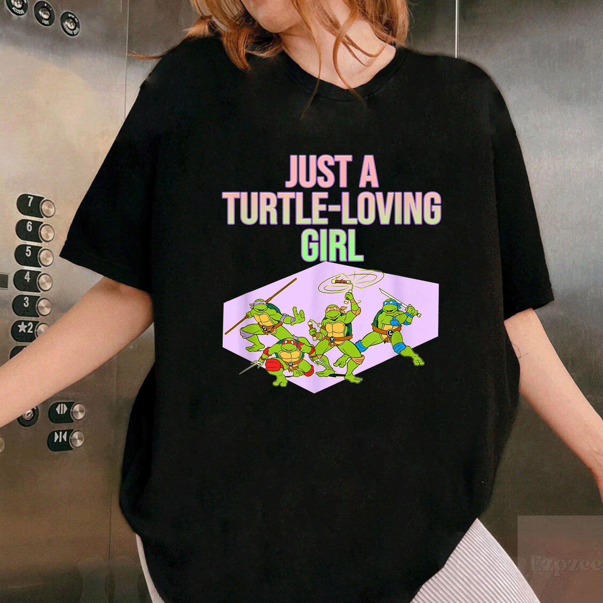 Mademark Teenage Mutant Ninja Turtles Just a Turtle-Loving Girl T-Shirt for Fun and Stylish Fans of TMNT Adventure - 1