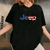 Vintage Jeep Flag Wordmark Logo T-Shirt for Jeep Lovers - Stylish Graphic Tee Showcasing Iconic Adventure Spirit - 1