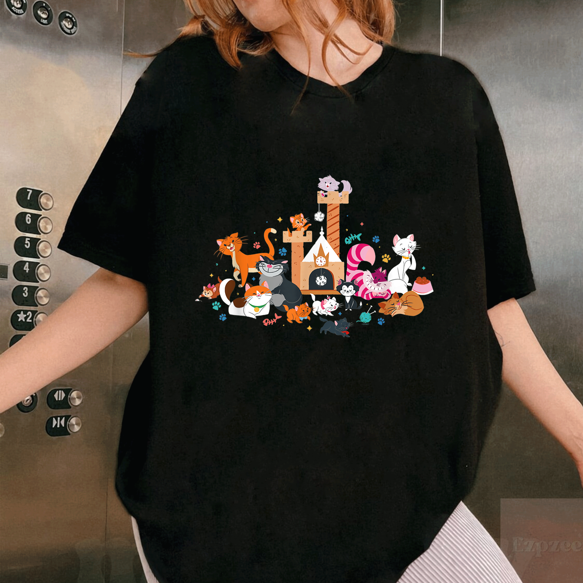 Adorable Disney Cats Kitten Friends T-Shirt for Kids and Adults - Perfect for Cat Lovers and Disney Fans! - 1