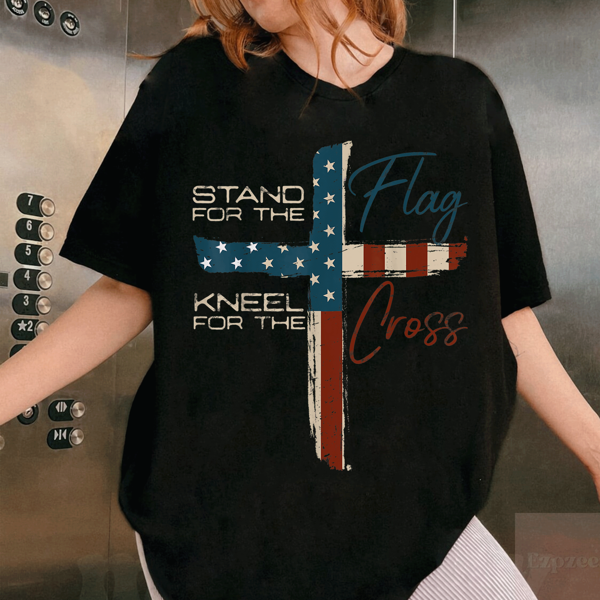 USA Flag Christian Faith T-Shirt with Inspiring Quote for 4th of July Celebrations, Perfect for Patriotic believers - 1
