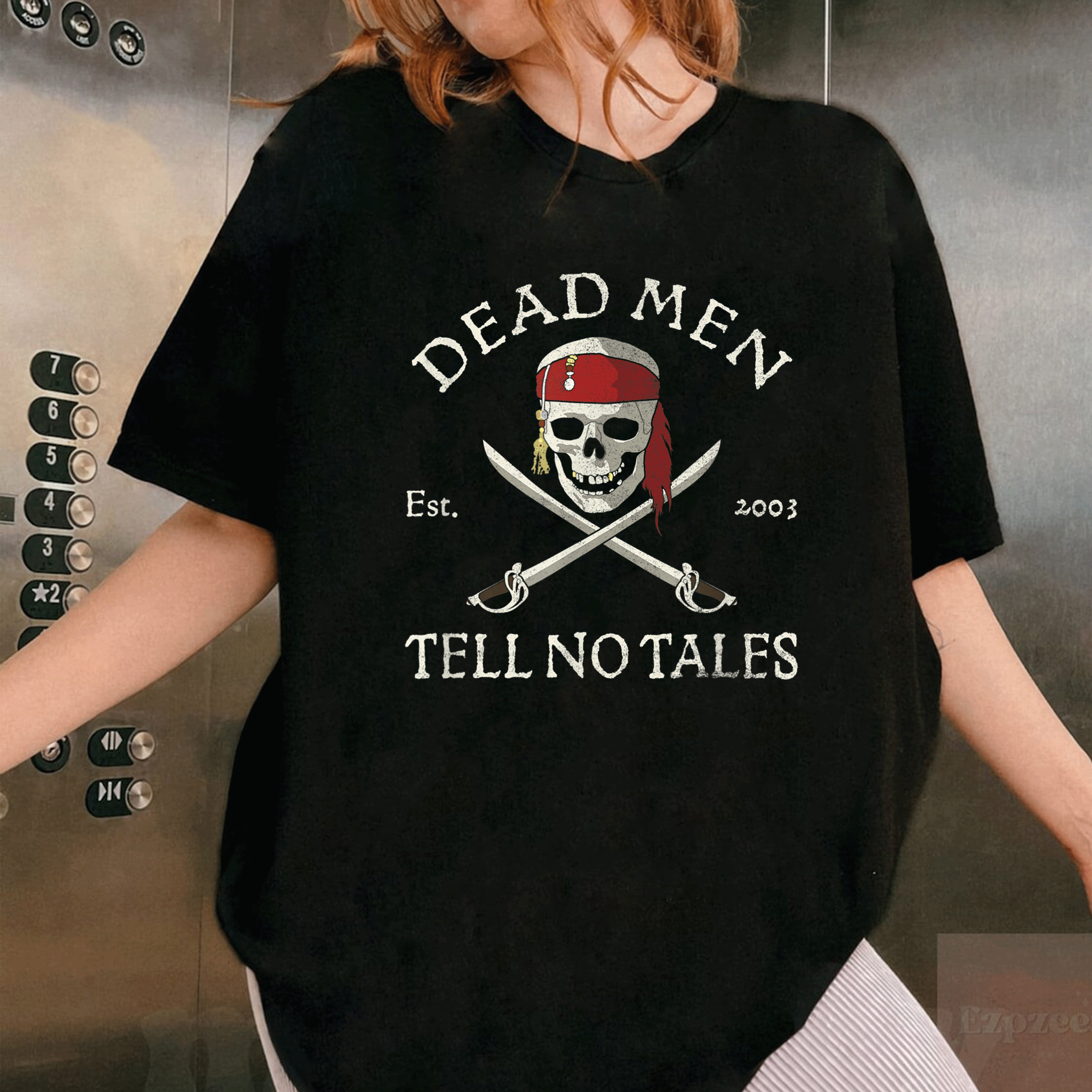 Disney Pirates of the Caribbean Dead Men Tell No Tales T-Shirt – Eye-catching Graphic Tee for Fans of Adventure and Humor - 1