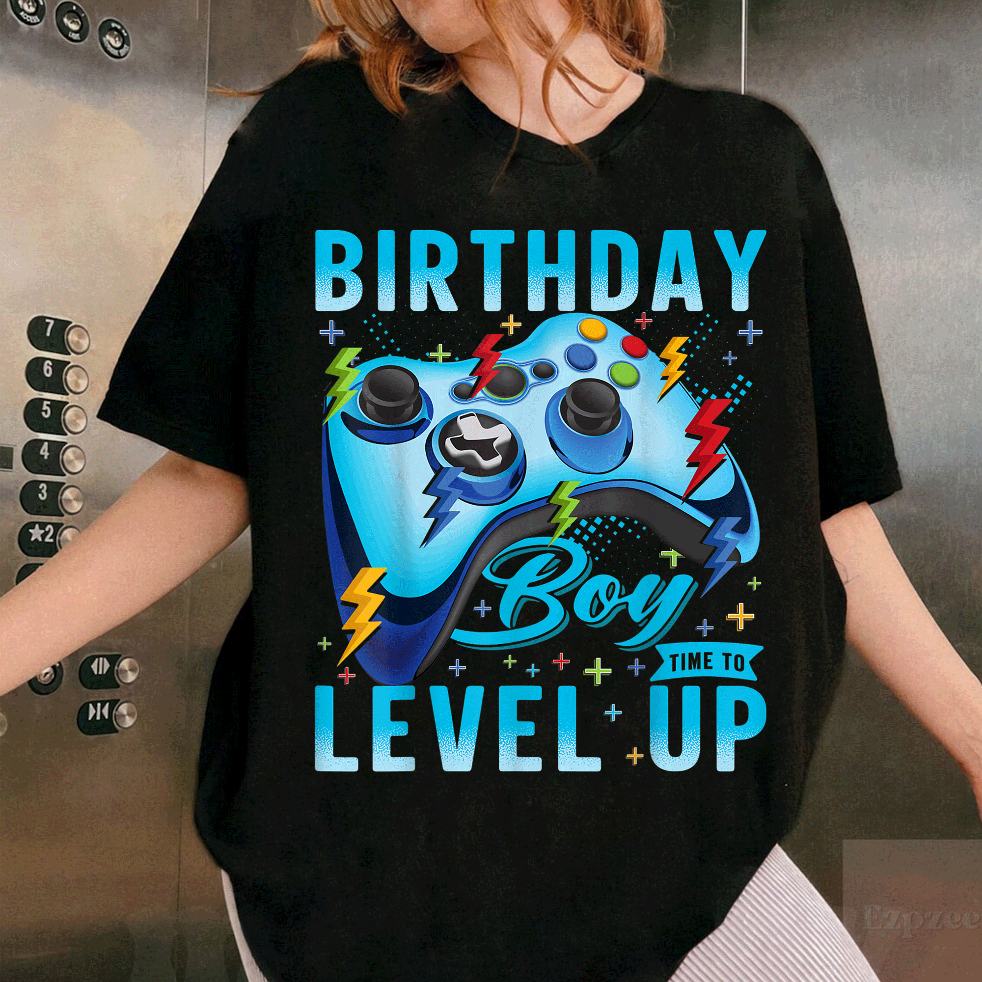 Level Up Birthday Boy Gamer T-Shirt for Boys, Fun Video Game Graphic Tee, Perfect Gift for Gaming Birthday Celebrations - 1