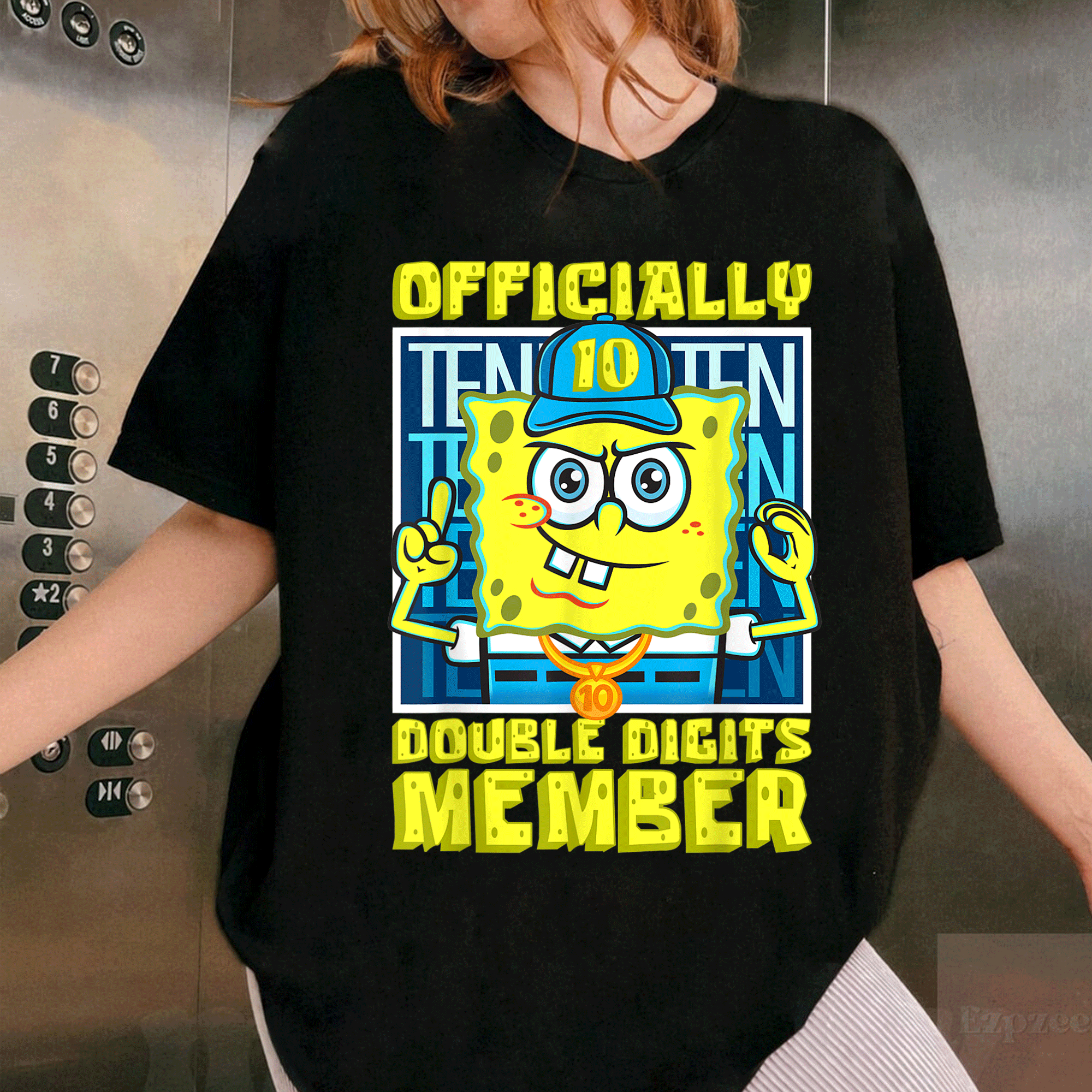 Celebrate a Special 10th Birthday with Mademark x SpongeBob SquarePants Official Boys T-Shirt for a Fun and Happy Day! - 1