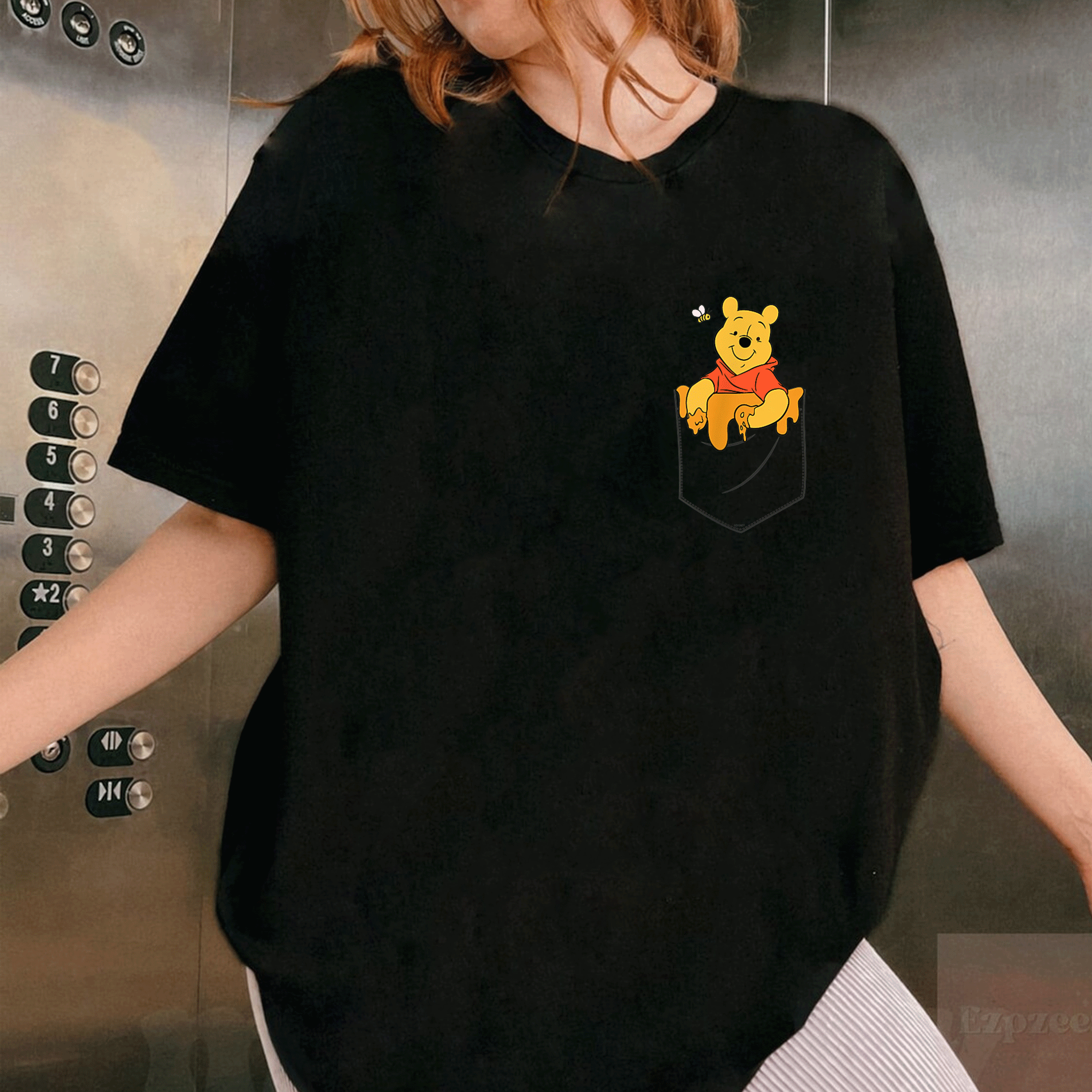 Disney Winnie the Pooh Hunny in My Pocket T-Shirt - Adorable Cartoon Design for Kids and Fans of All Ages - 1