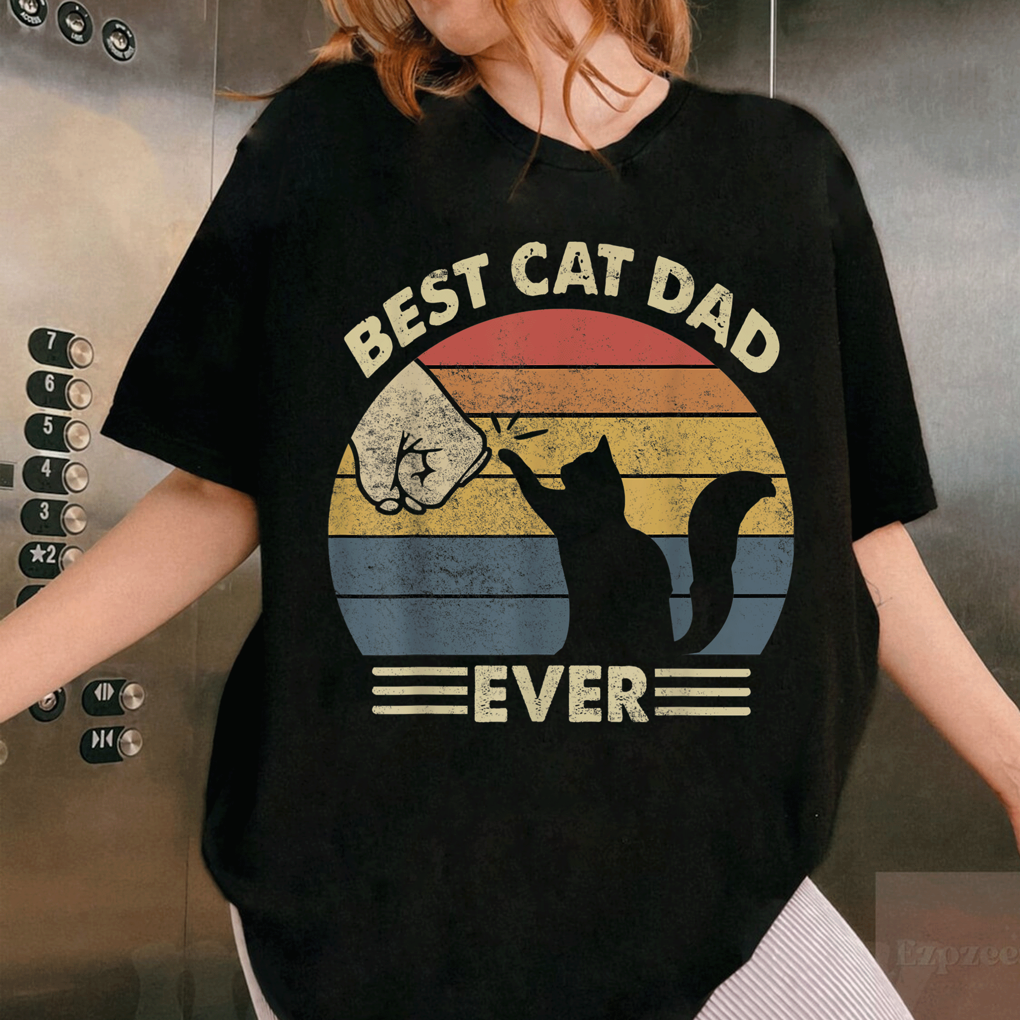 Best Cat Dad Ever T-Shirt - Vintage Gift for Kitten Lovers with Fun Design and Comfortable Style for Proud Cat Owners - 1