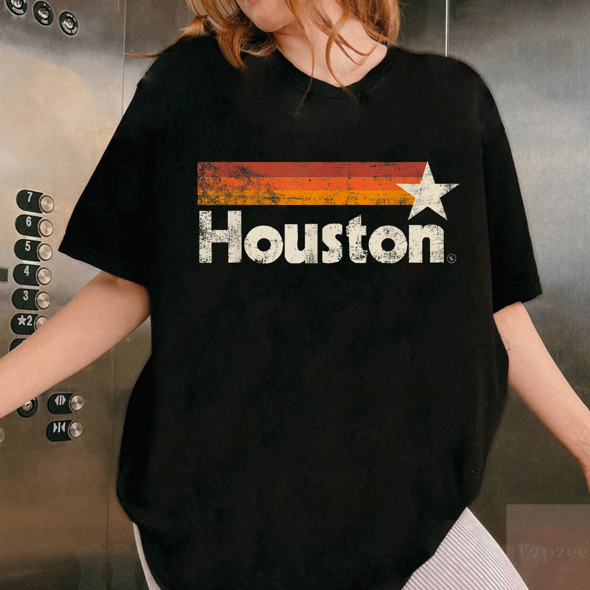 Vintage Houston Stripes T-Shirt - Retro 70s 80s 90s Style Tee for Houston Fans - Classic Comfortable Apparel - 1
