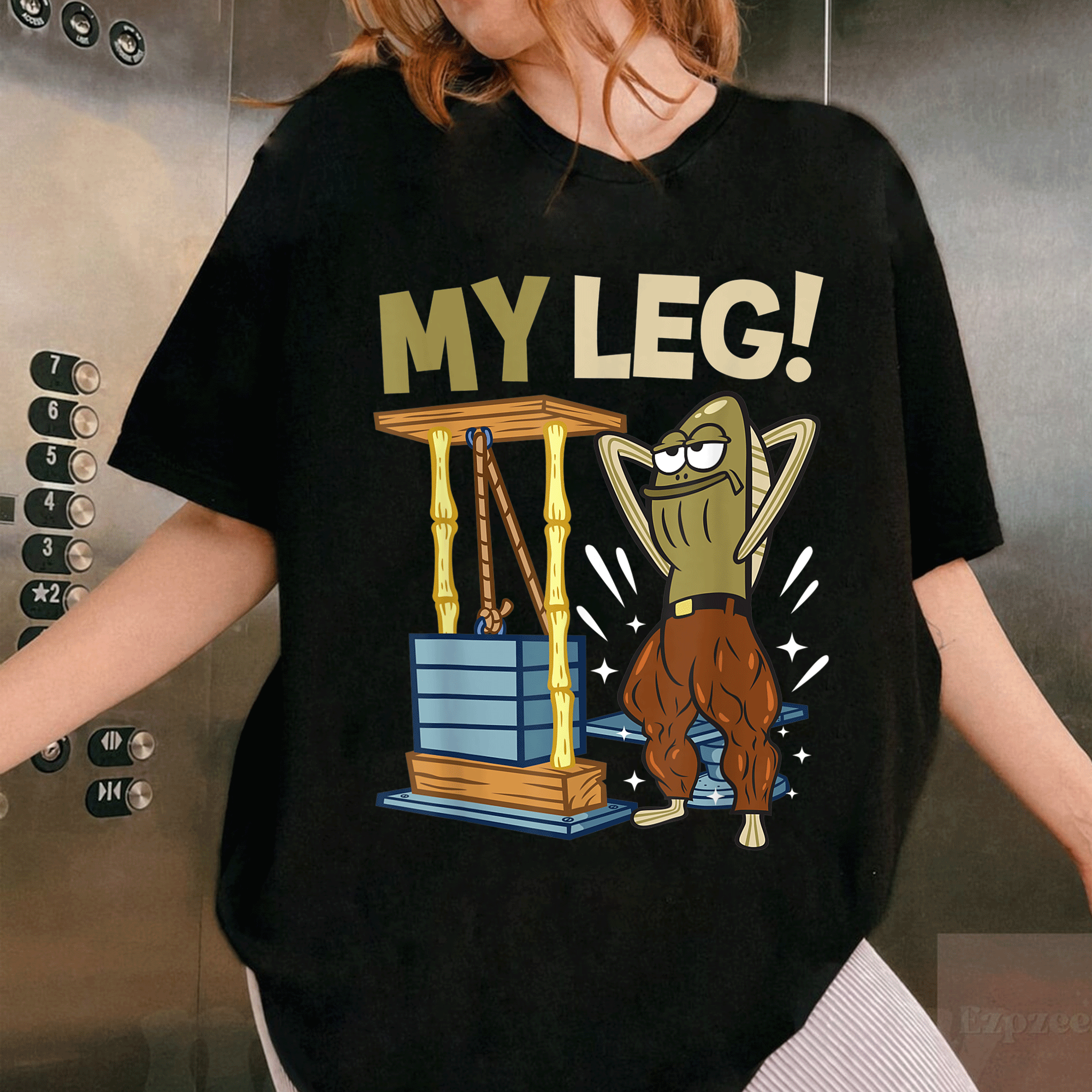 Mademark x SpongeBob SquarePants Funny Legs Day T-Shirt - Bodybuilding Inside Joke for Gym Lovers and Spongebob Fans - 1