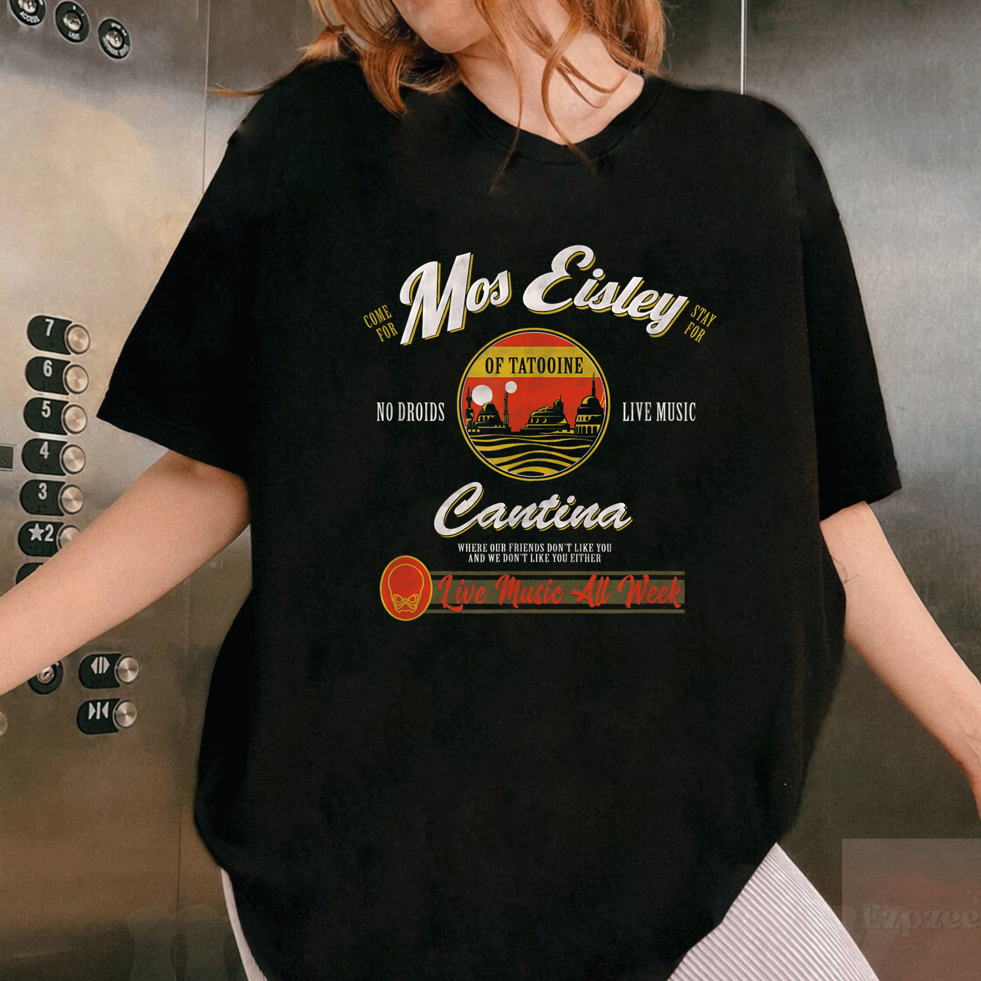Star Wars Mos Eisley Cantina Live Music All Week T-Shirt Fun Design for Fans of the Classic Space Adventure Series - 1