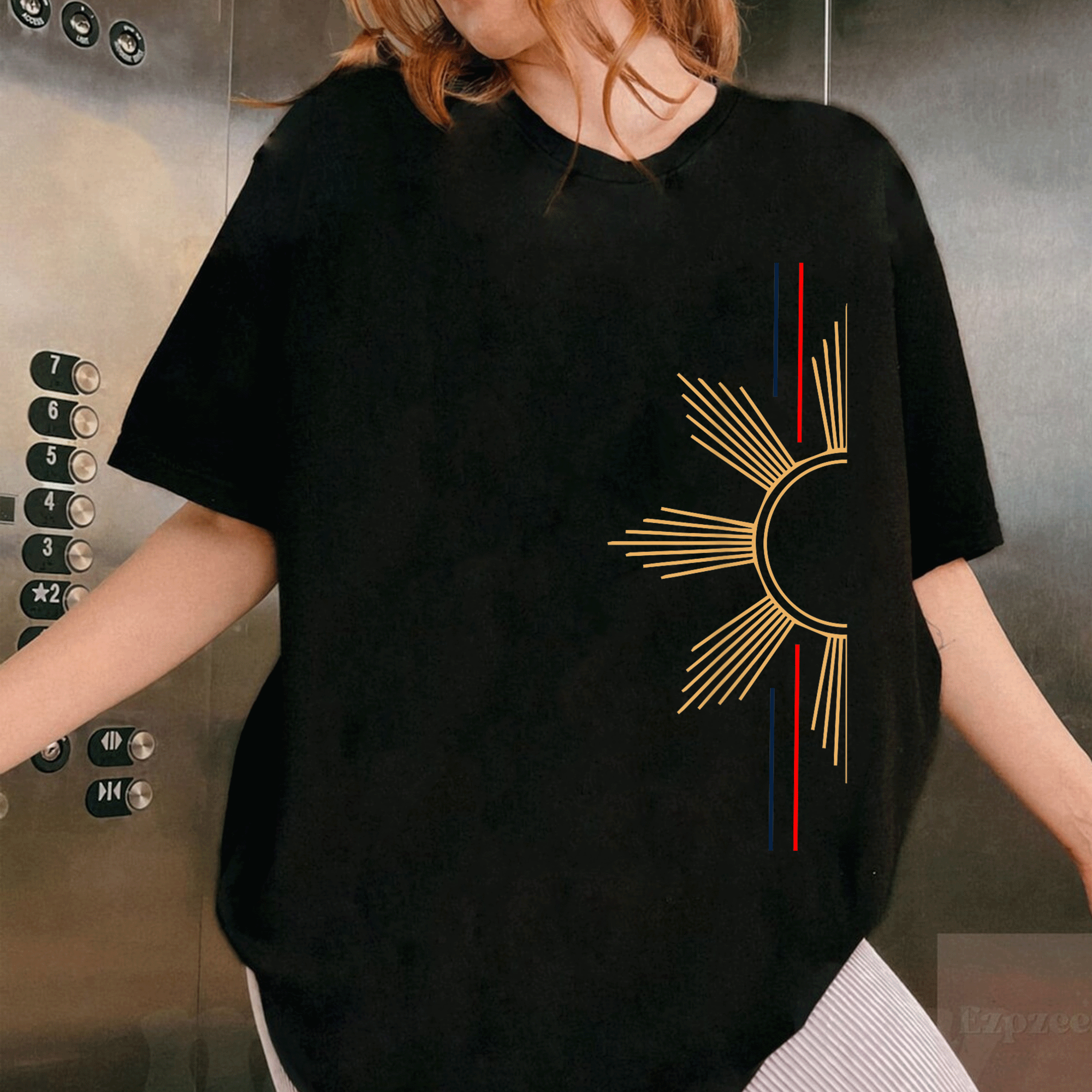 Shop the Minimalist Filipino Sun T-Shirt – A Stylish and Vibrant Graphic Tee Celebrating Filipino Culture and Sunshine! - 1