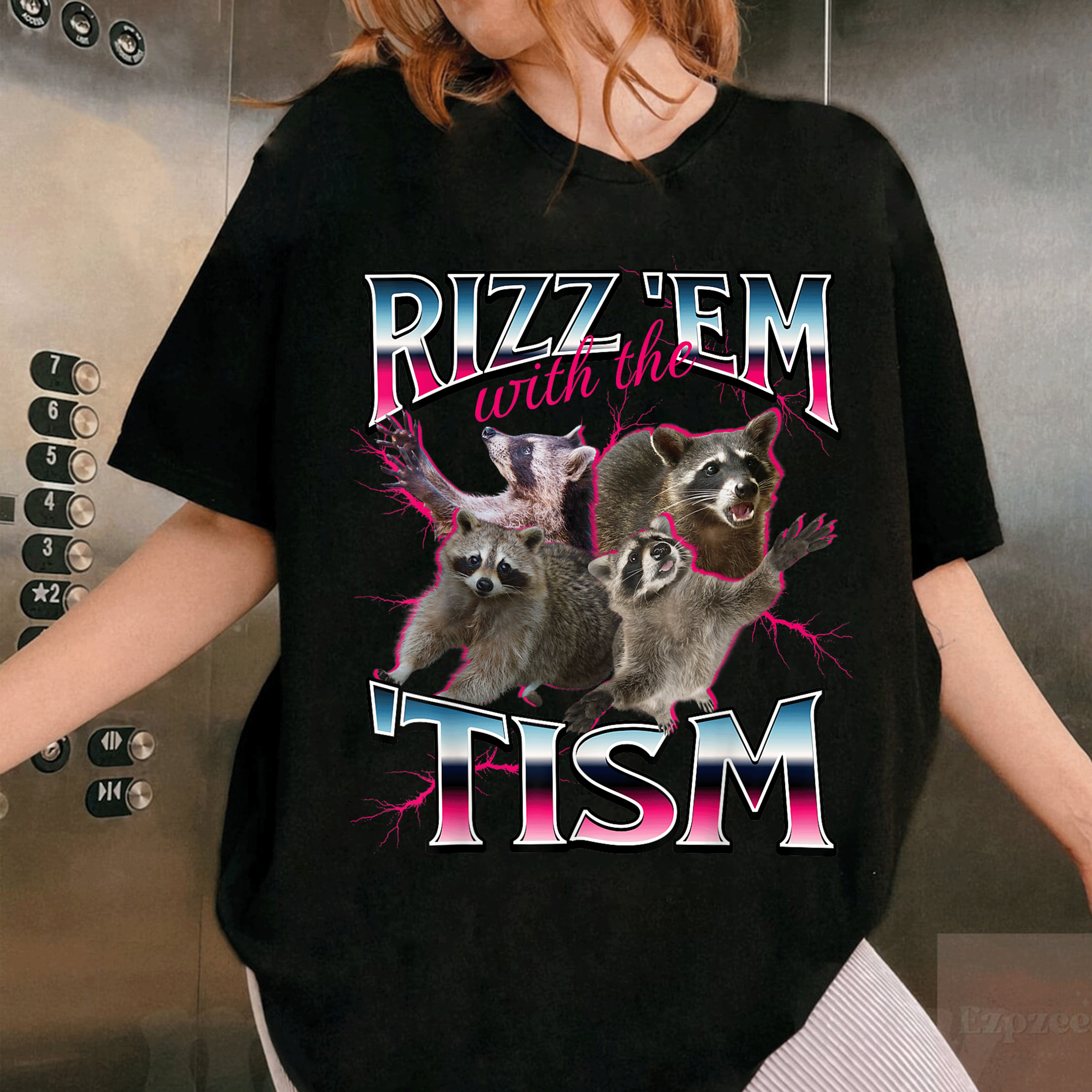 Autism Rizz Em With The Tism Funny Raccoon T-Shirt - Cute and Whimsical Autistic Humor Apparel for Every Occasion - 1
