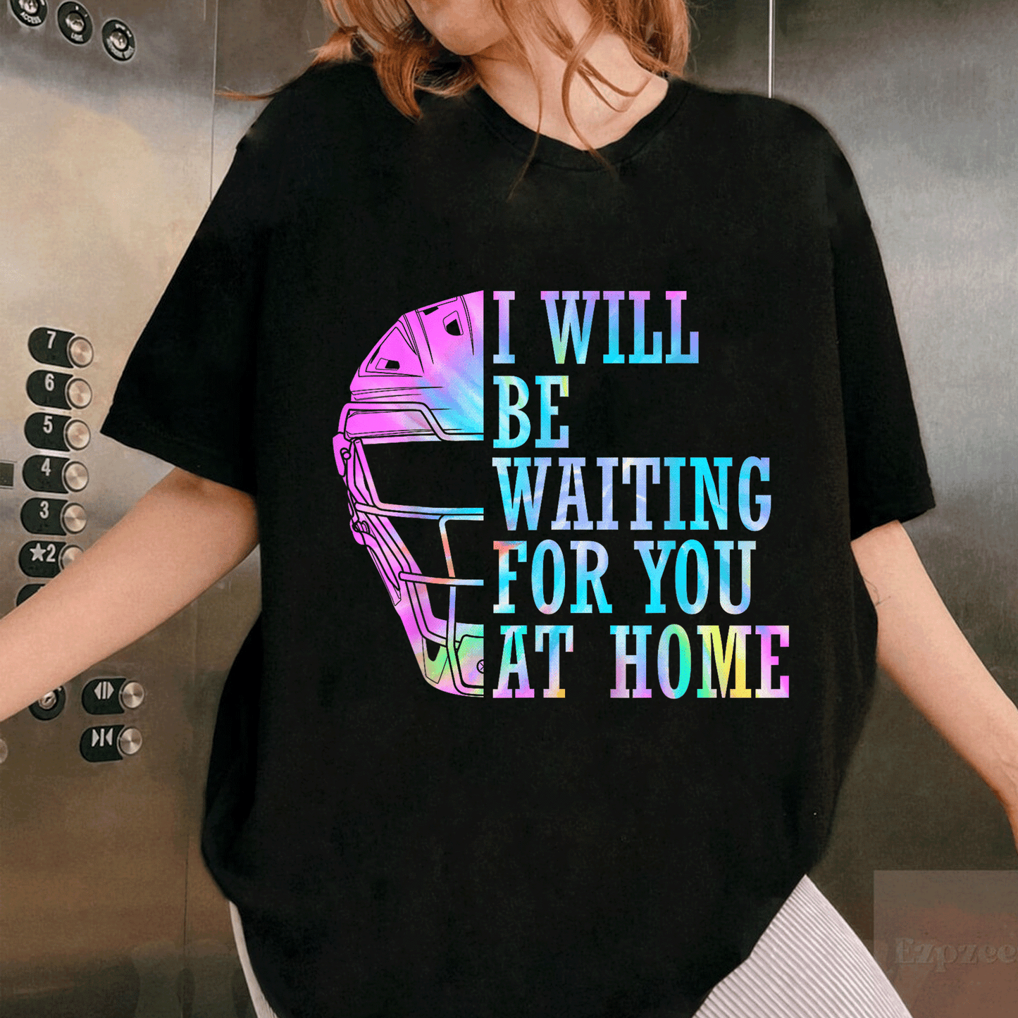 Cute I Will Be Waiting For You At Home Softball Catcher T-Shirt for Softball Lovers - Perfect Gift for Athletes and Fans - 1