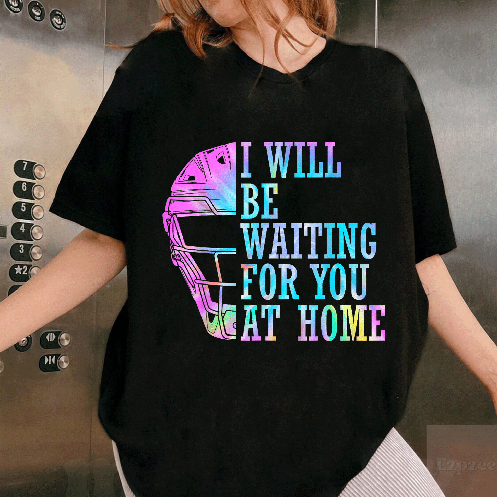 Cute I Will Be Waiting For You At Home Softball Catcher T-Shirt for Softball Lovers - Perfect Gift for Athletes and Fans - 1