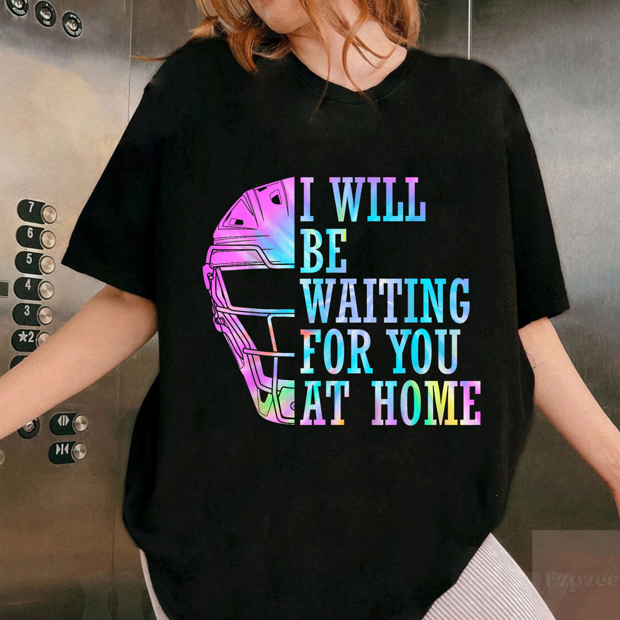 Cute I Will Be Waiting For You At Home Softball Catcher T-Shirt for Softball Lovers - Perfect Gift for Athletes and Fans - 1