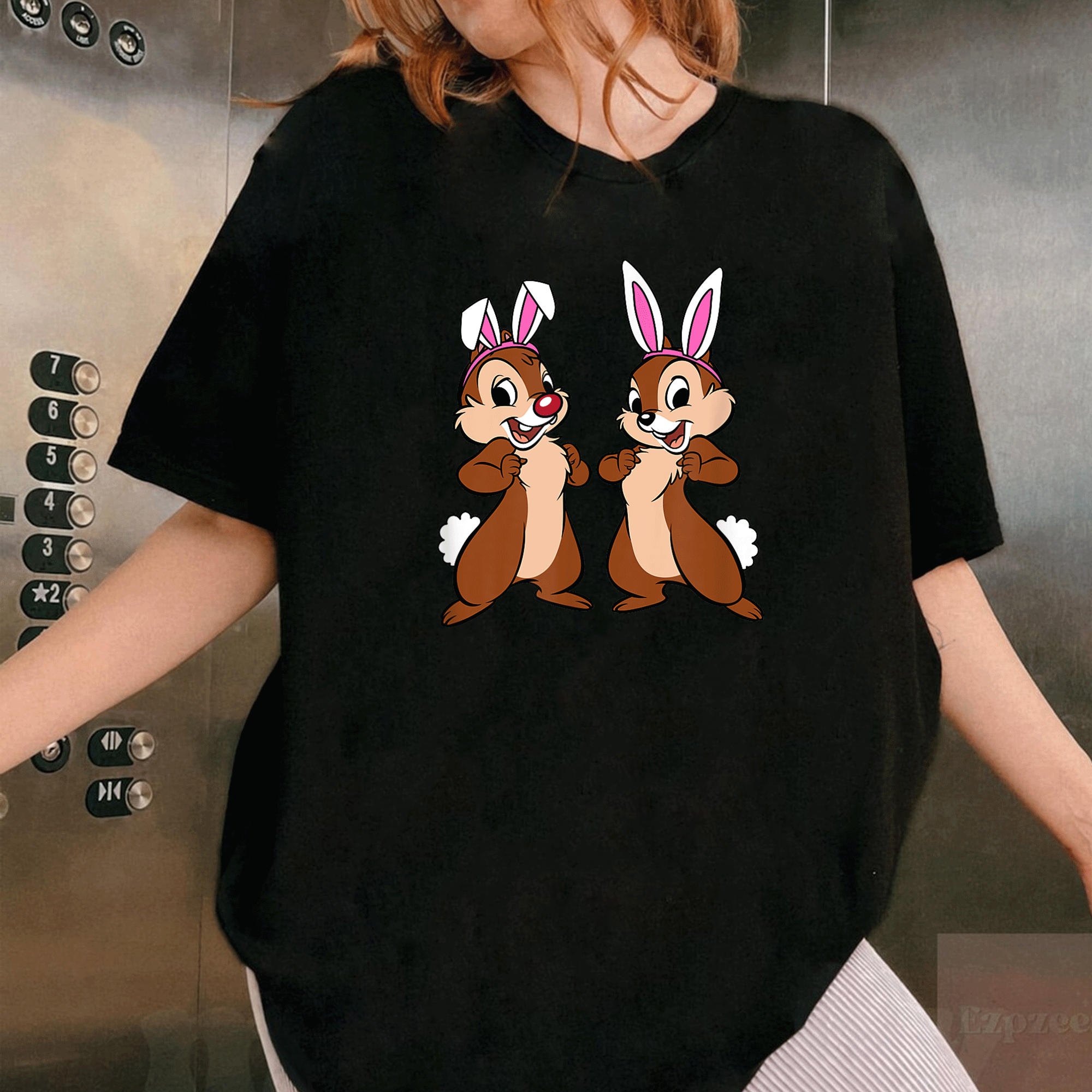 Cute Chip 'n' Dale Easter Bunny Ears T-Shirt from Amazon Essentials for Spring Celebrations and Family Fun - 1