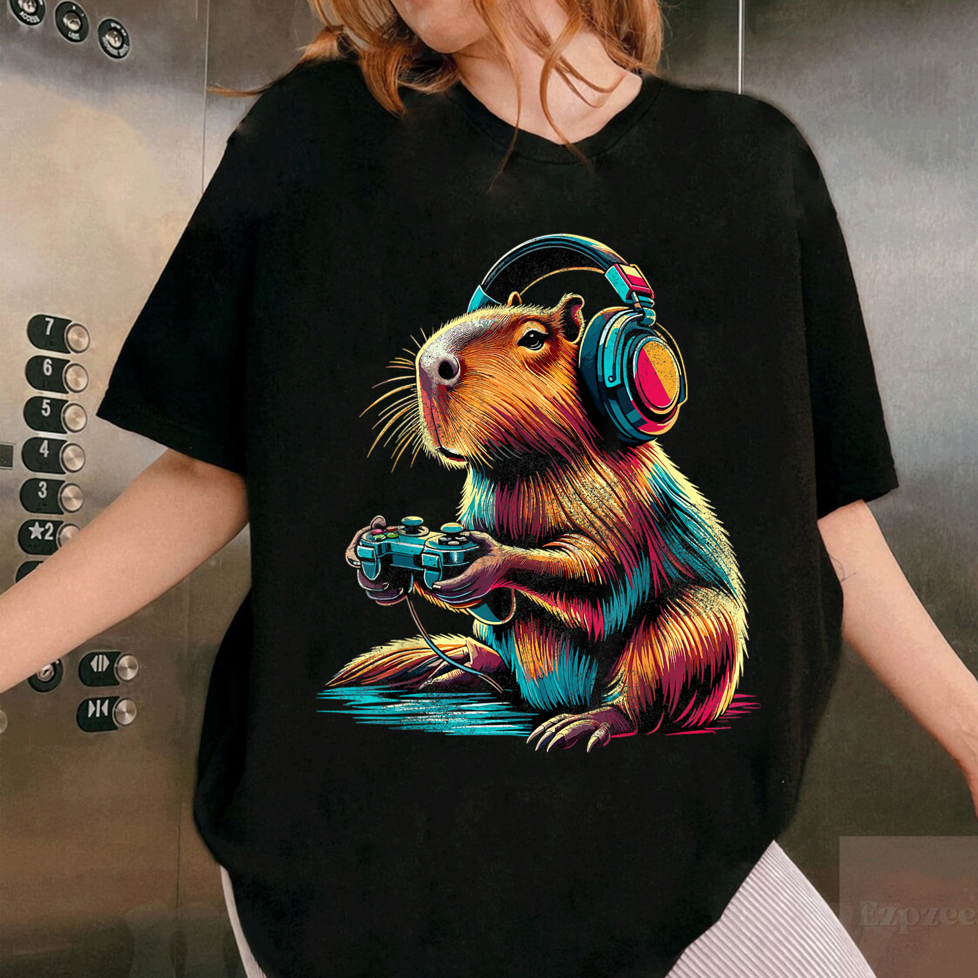 Adorable Capybara Funny Video Games T-Shirt for Animal Lovers - Perfect Gift for Gamers and Capybara Fans! - 1