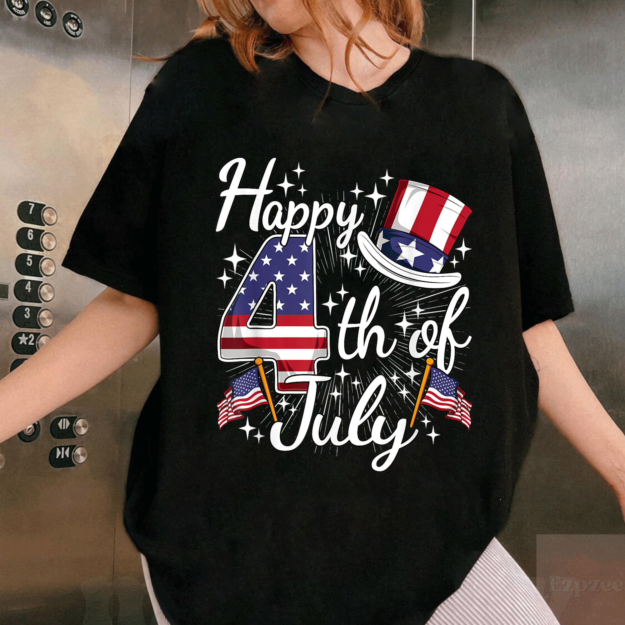Celebrate Freedom with Our Happy 4th of July Patriotic American Flag T-Shirt for Men, Women, and Kids - Perfect for Independence Day! - 1
