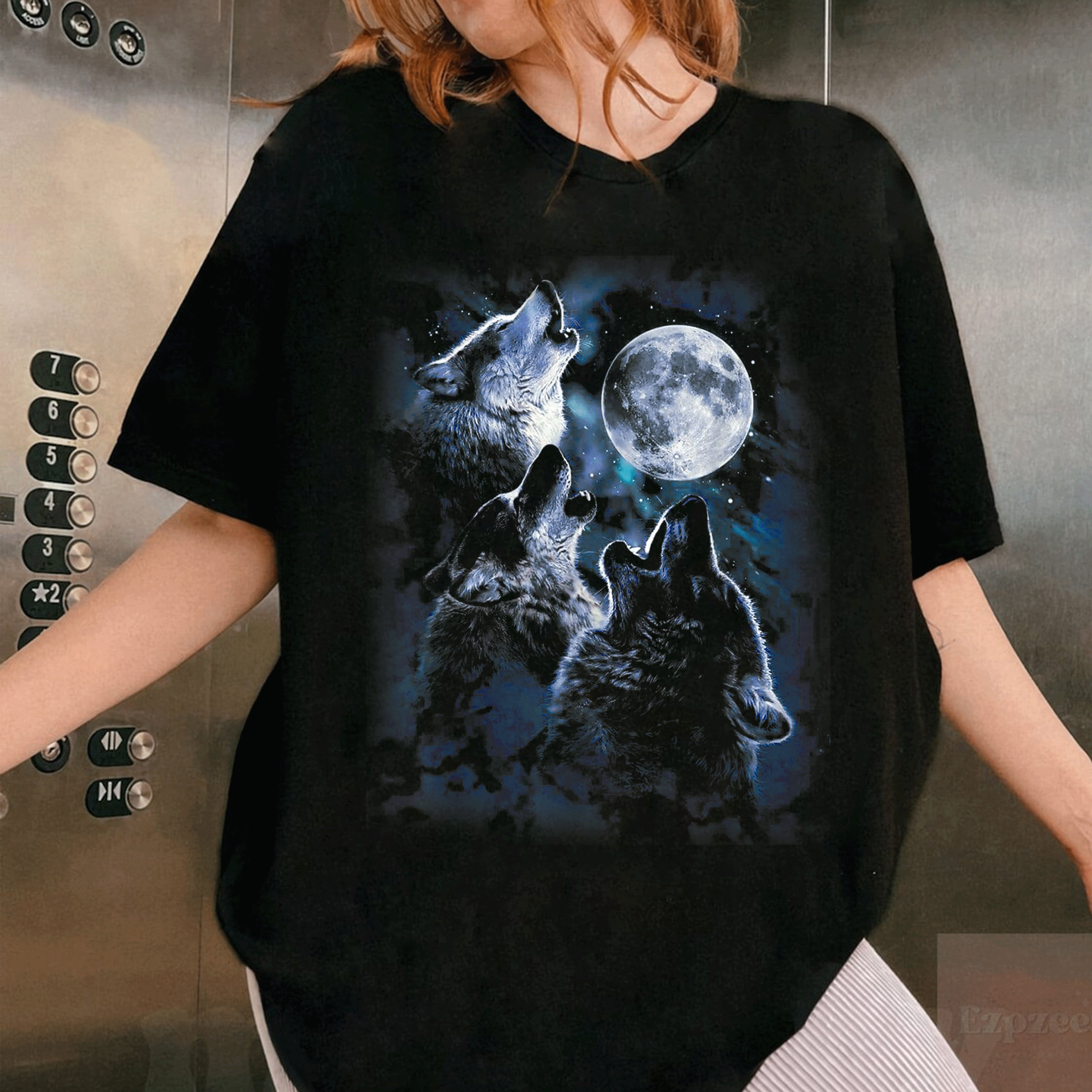 Wolf Howling At The Moon T-Shirt for Wildlife Lovers - Stylish Men's Tee Featuring Stunning Wolf Design - 1