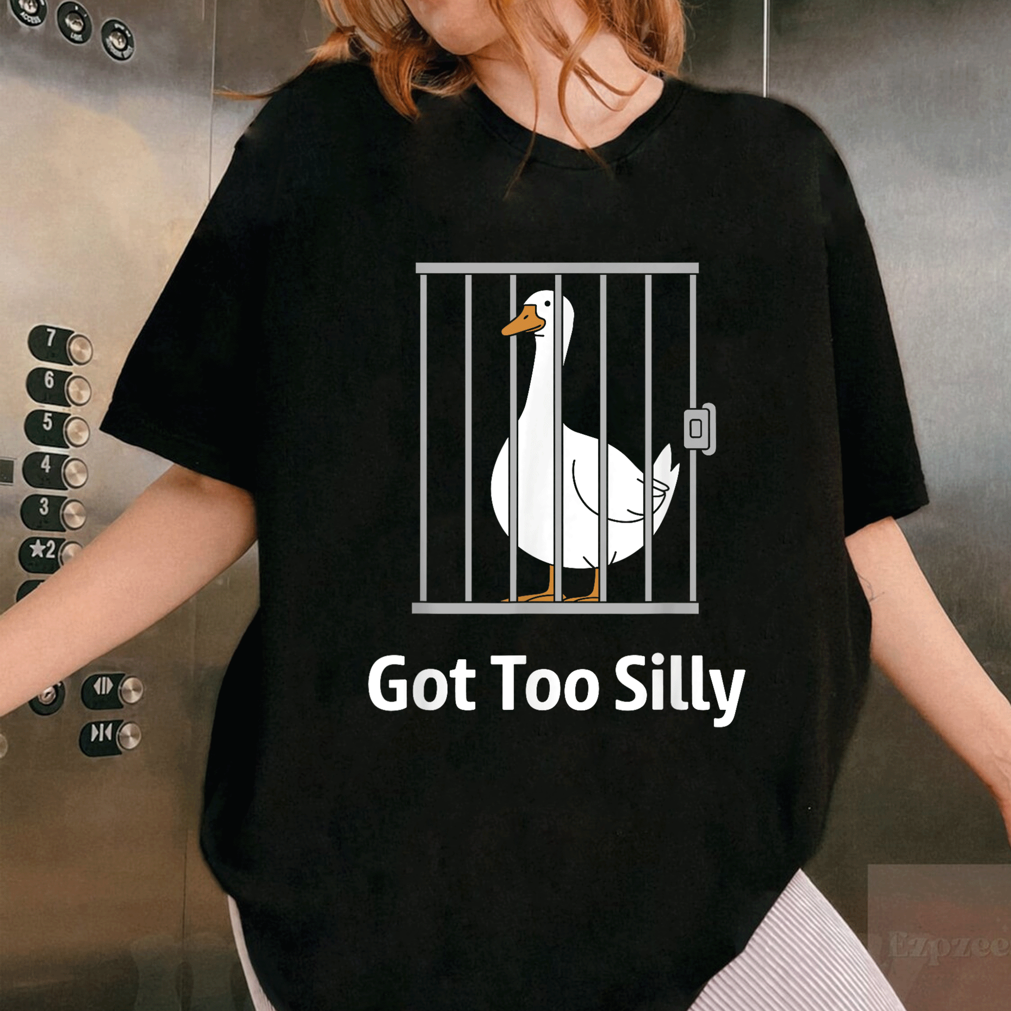 Funny Goose Pun Humor T-Shirt for Animal Lovers - Got Too Silly Graphic Tee with Quirky Goose Design for Casual Wear - 1