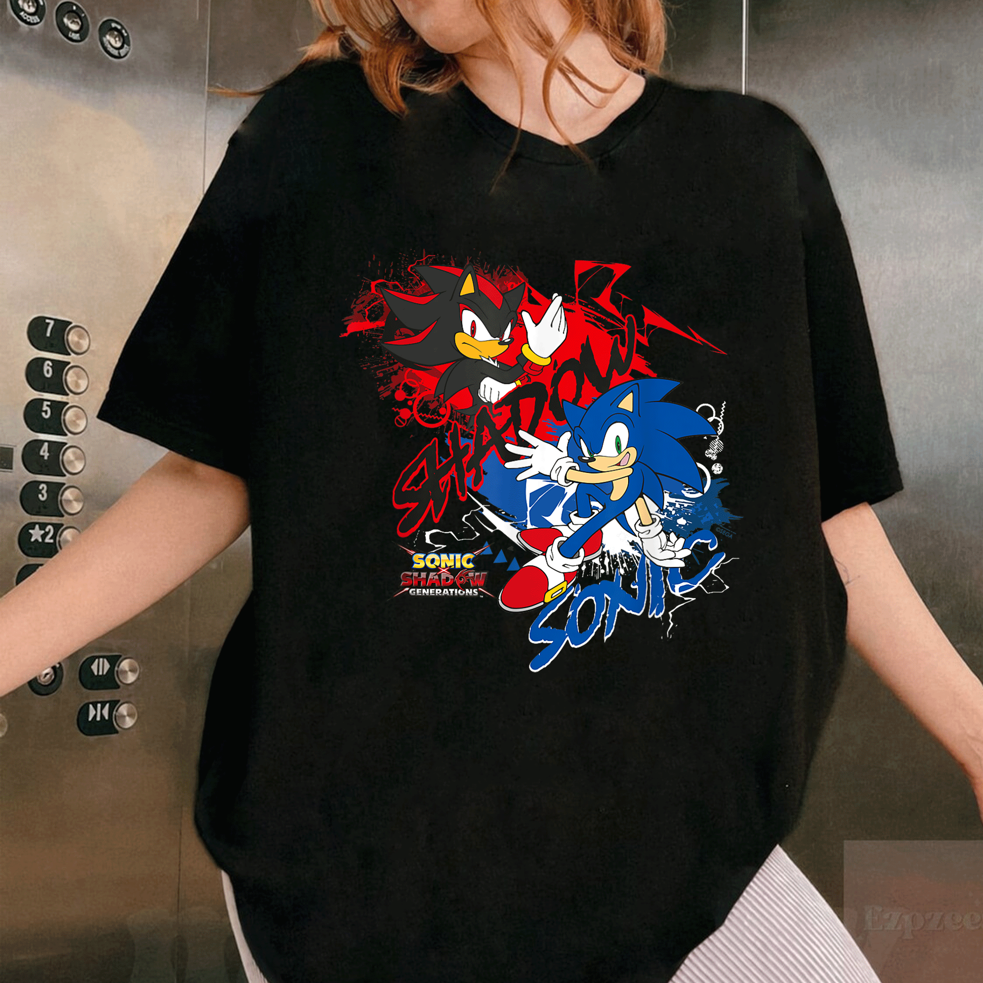 Sonic X Shadow Generations T-Shirt Featuring Iconic Duo Shadow and Sonic in Dynamic Design for Fans of All Ages - 1