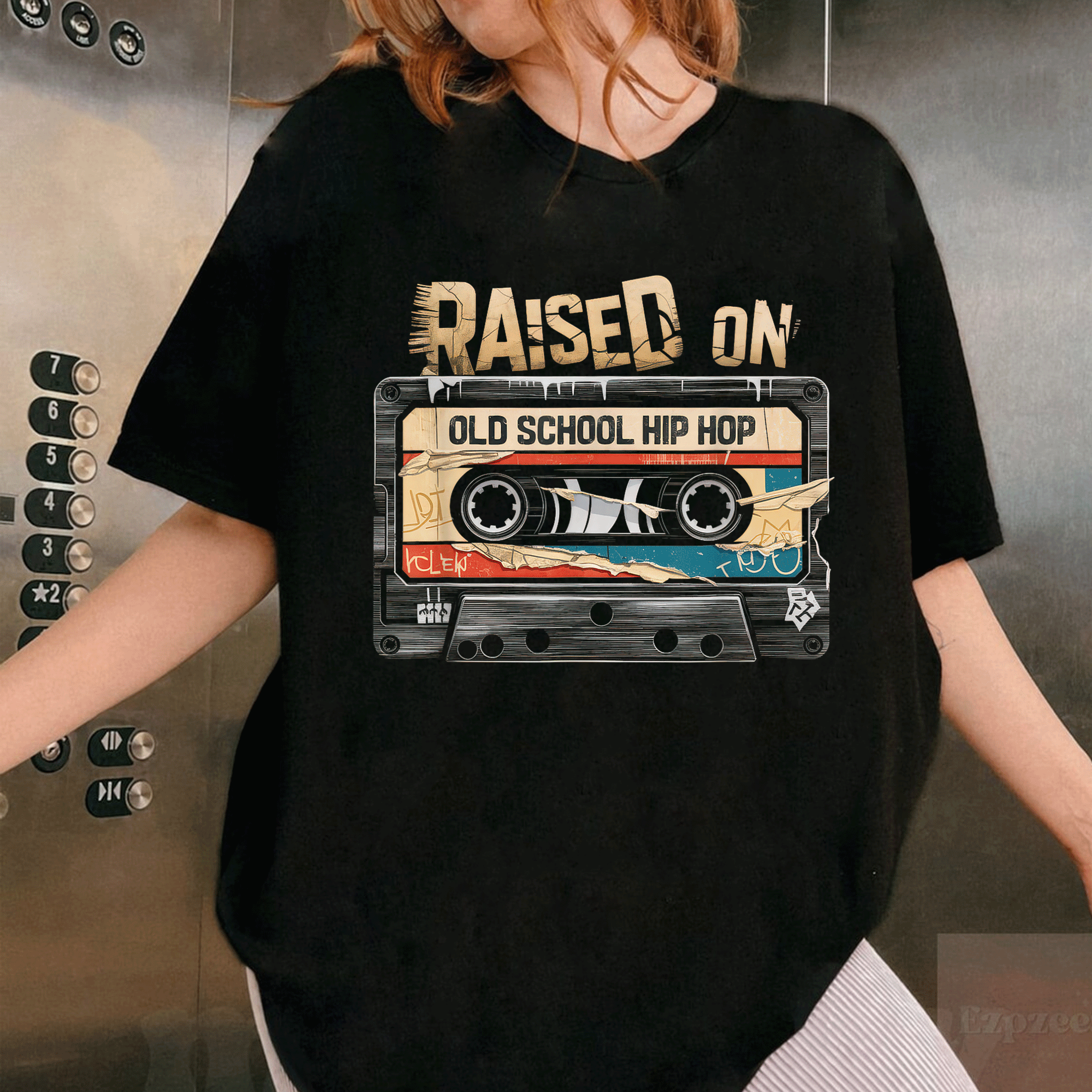 Classic Old School Hip Hop T-Shirt Featuring Retro Cassette Tape and Graffiti Art - Perfect Gift for Rap Music Lovers - 1