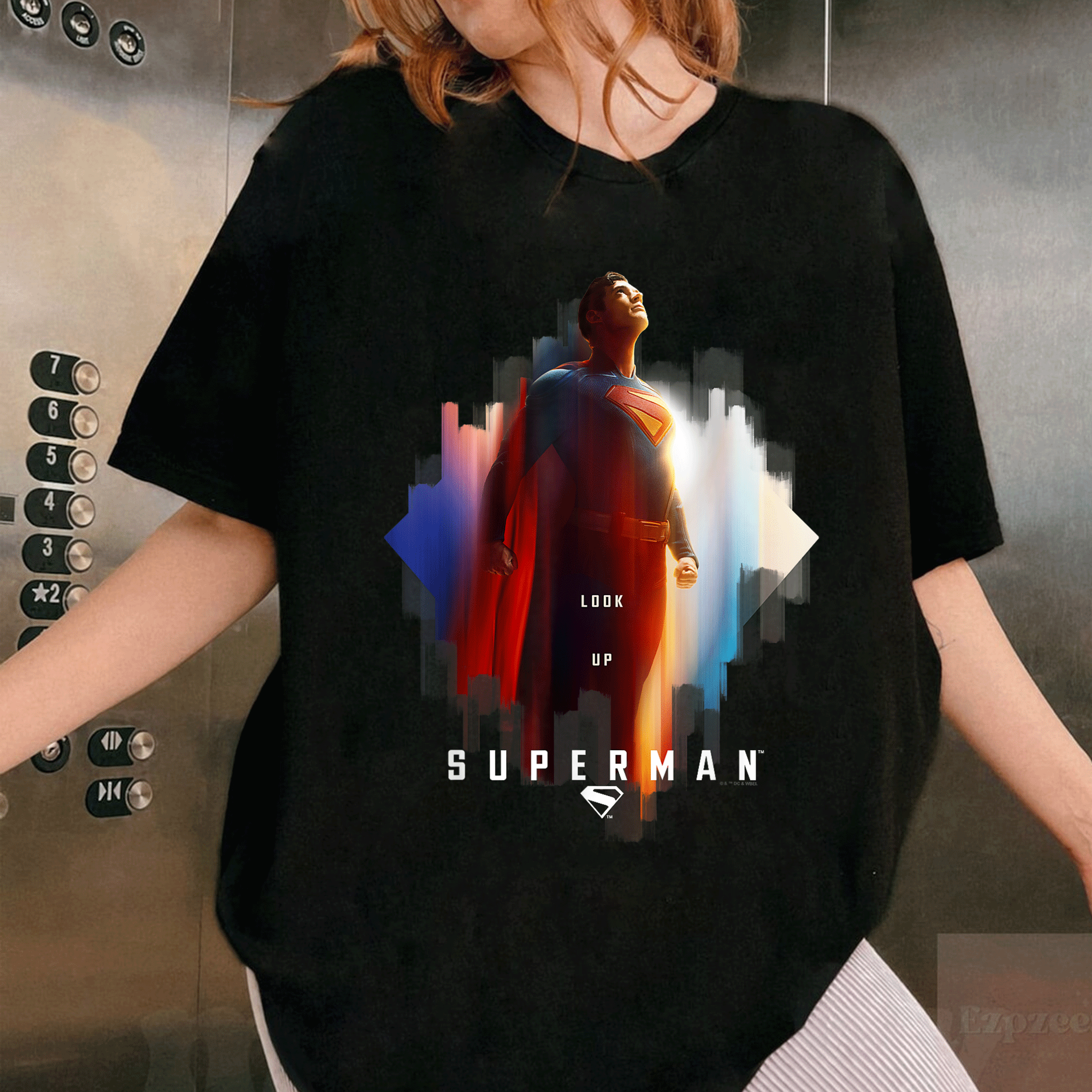 Superman Look Up Shield T-Shirt - 2025 Movie Design, Bold Graphic Tee for Fans of the Iconic Superhero Style - 1