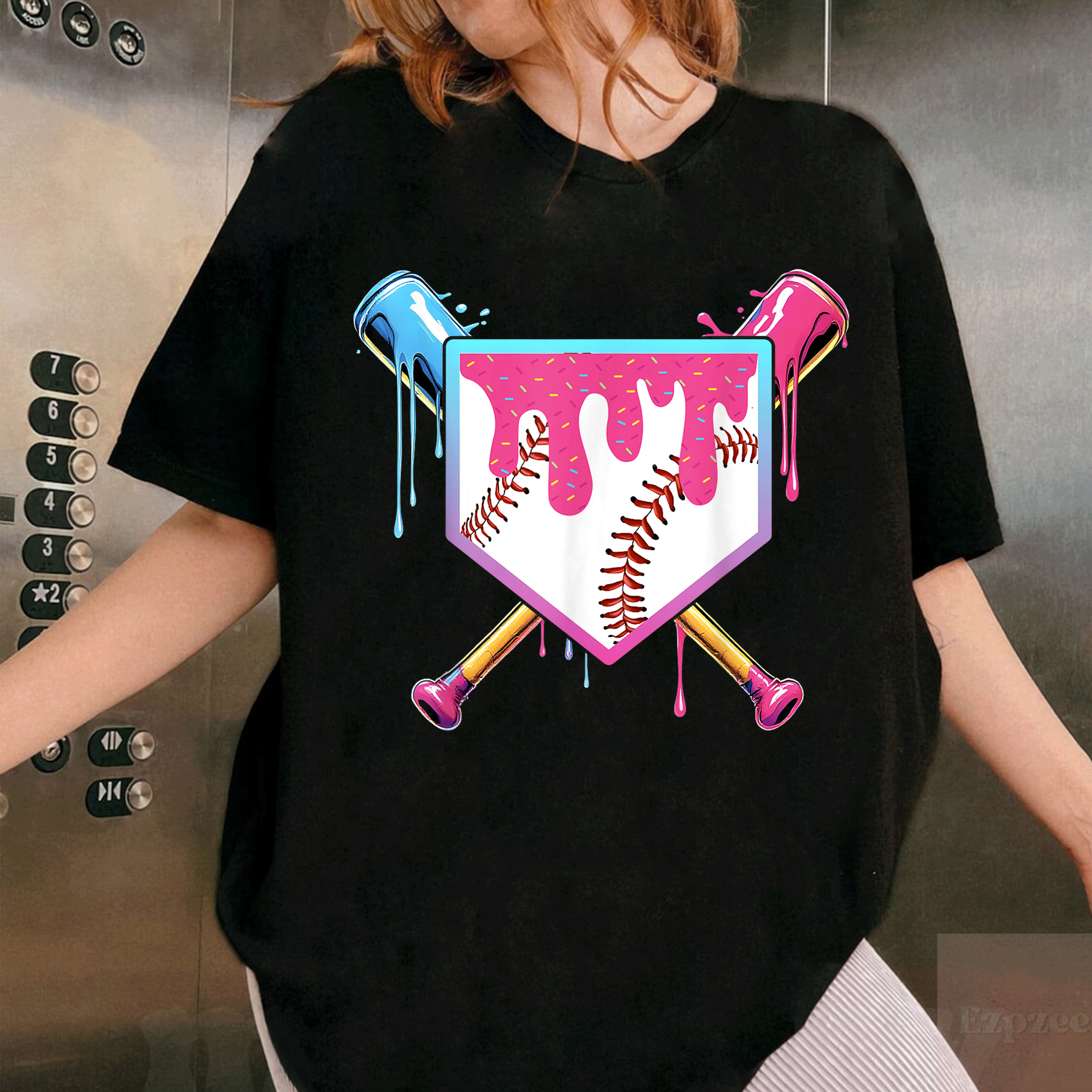 Trendy Ice Cream Drip Baseball T-Shirt for Boys Perfect for Young Fans – Stylish Youth Tee for Summer Play and Fun - 1
